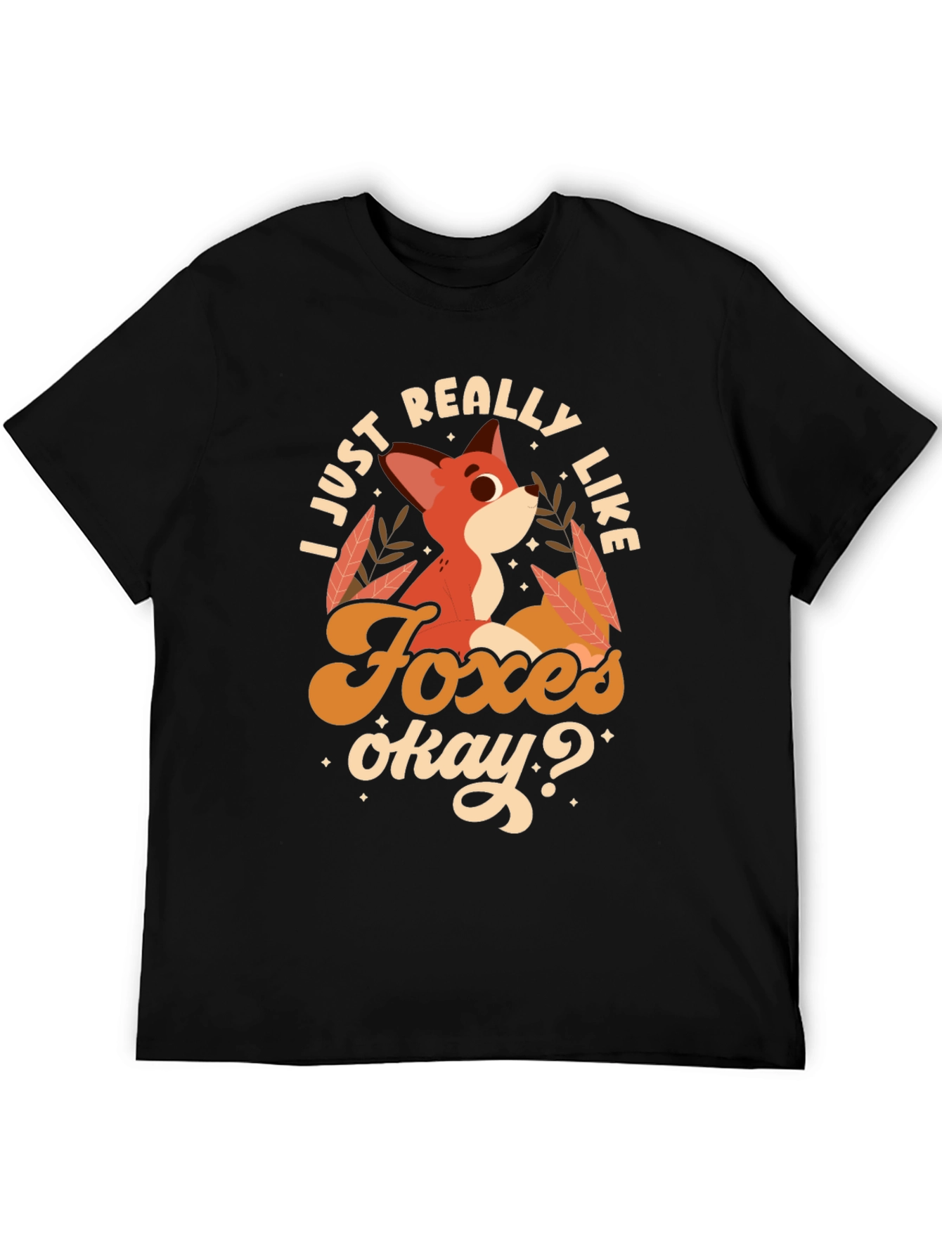 Black Fox Lover's Tee: I Just Really Like Foxes Okay? view 5
