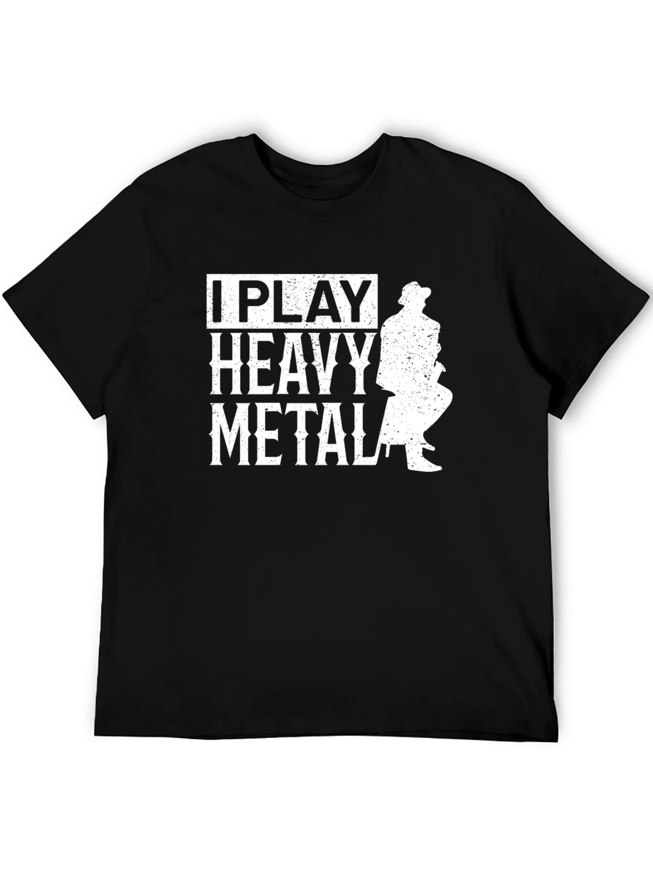 Black I Play Heavy Metal Graphic Tee - Black view 5