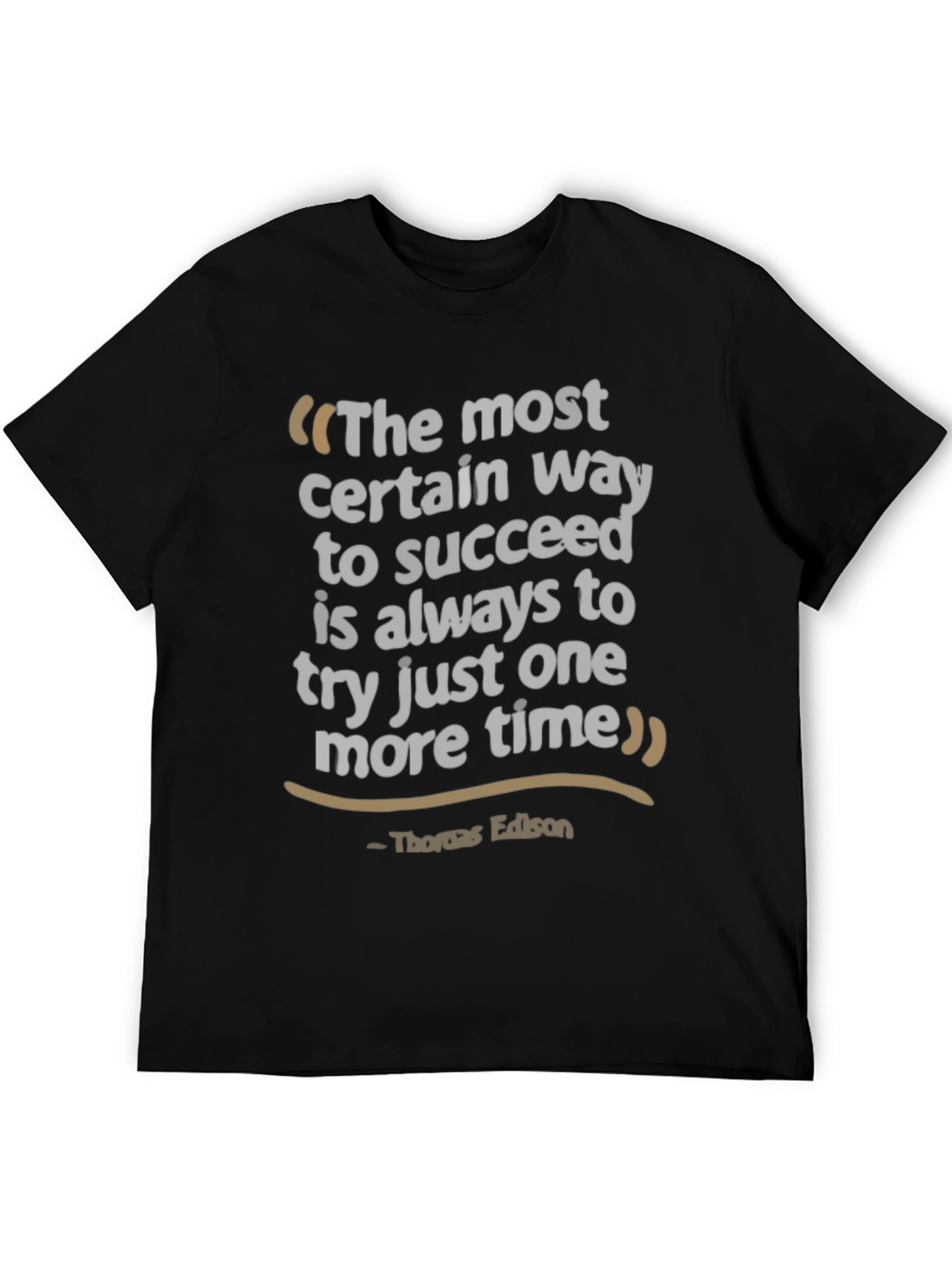 Edison Quote Graphic T-Shirt - Never Give Up - 5