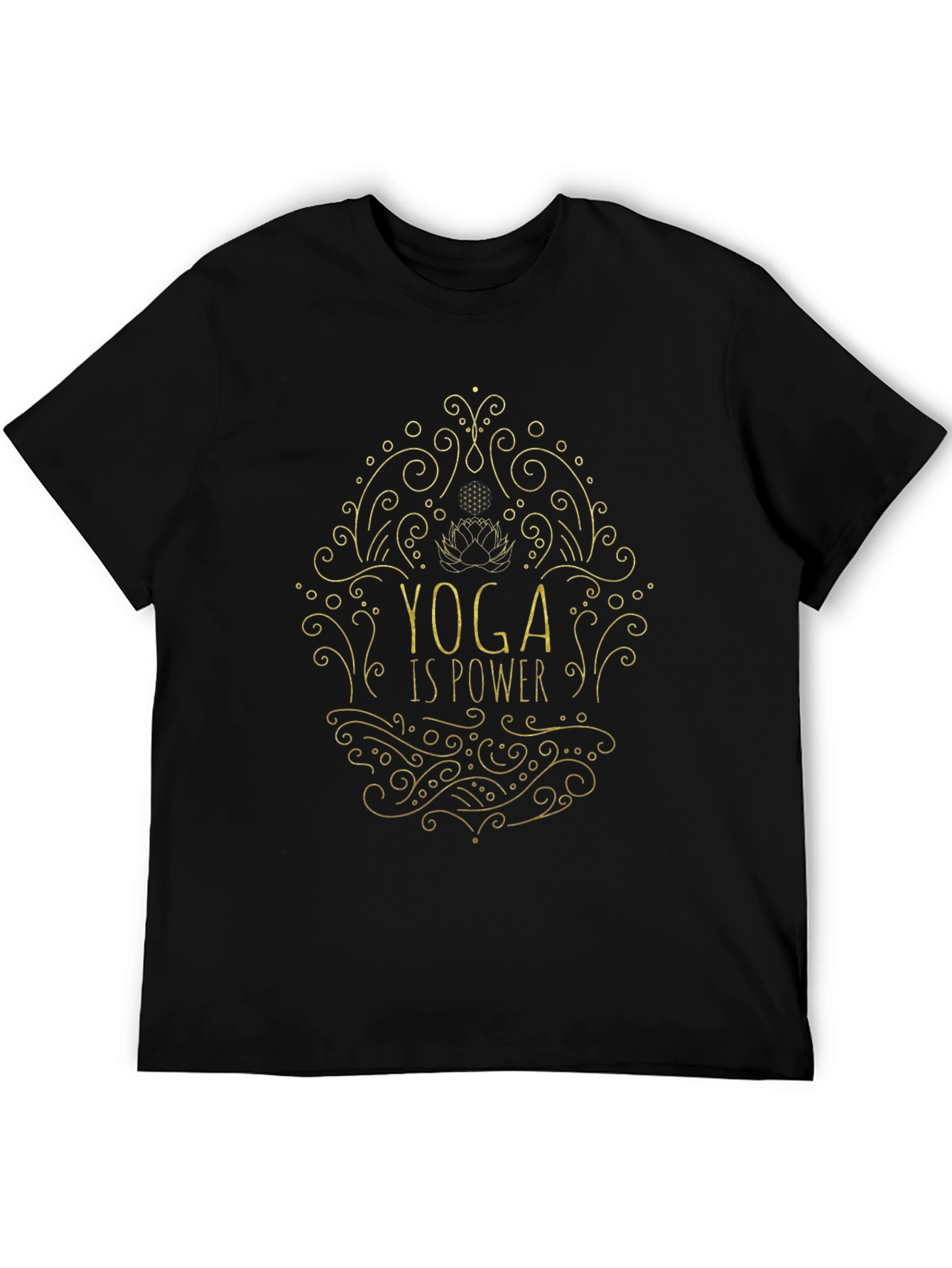 Yoga Is Power Tee - Black Graphic T-Shirt - 5
