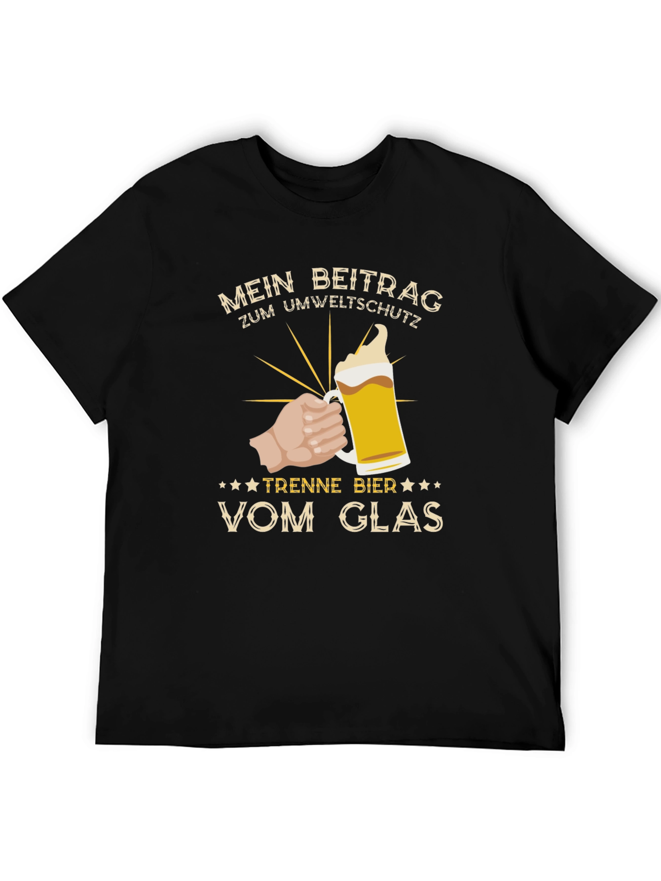 Black Men's Black 'Mein Beitrag' Beer Graphic Tee view 5