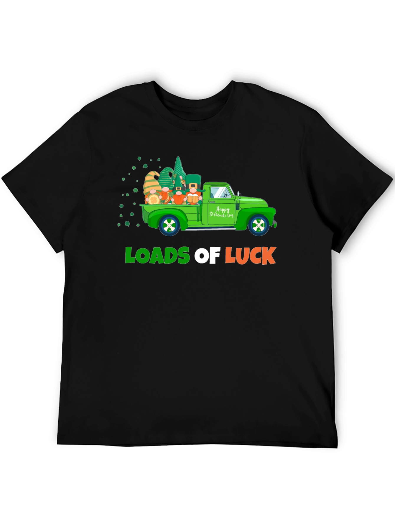Black Loads of Luck St. Patrick's Day Truck T-Shirt view 5