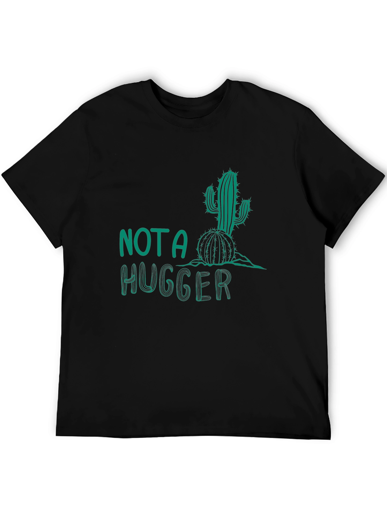 Black Not A Hugger Cactus Graphic Tee - Black view 5