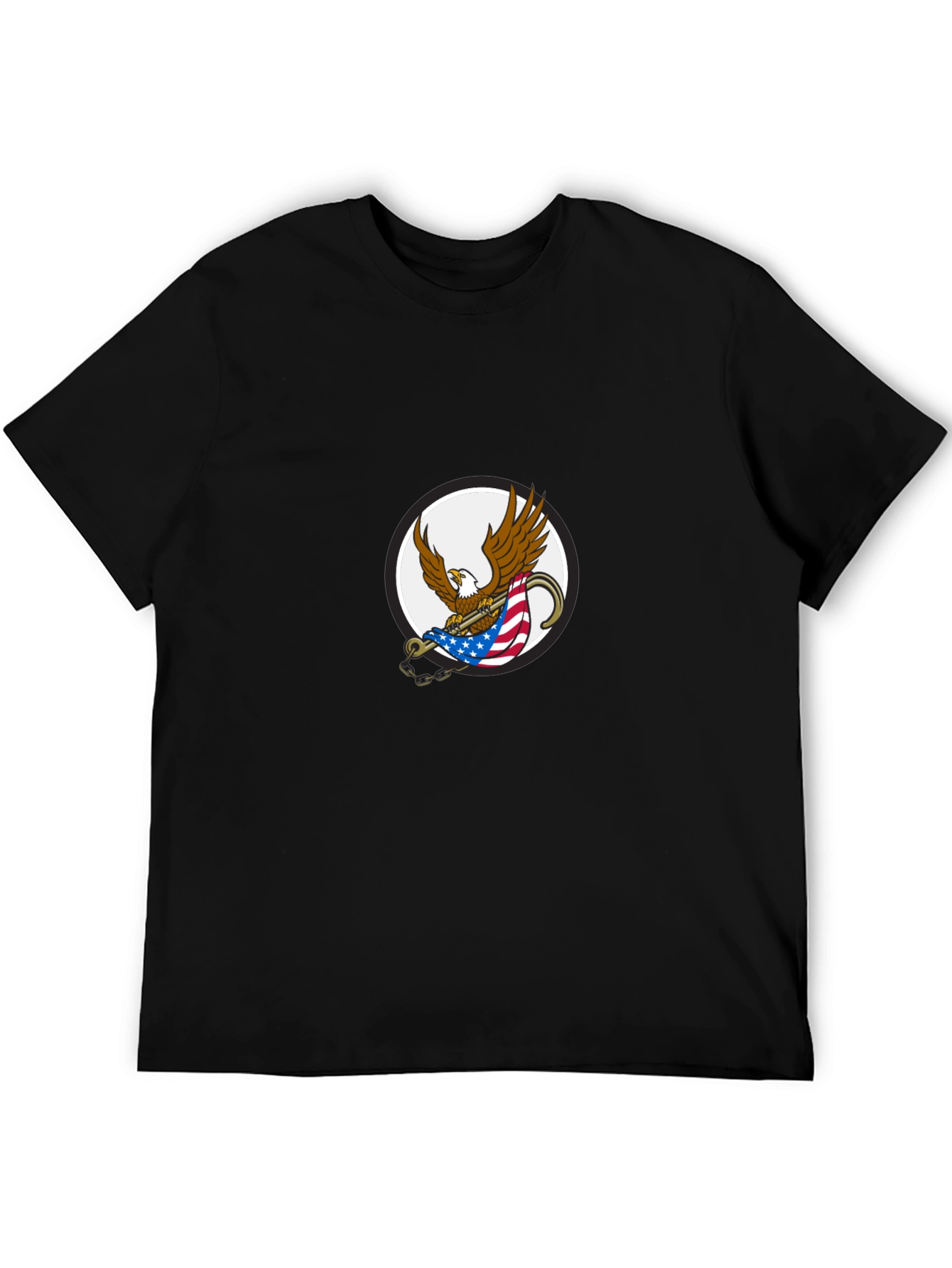 Black Men's Black Graphic Eagle T-Shirt view 5