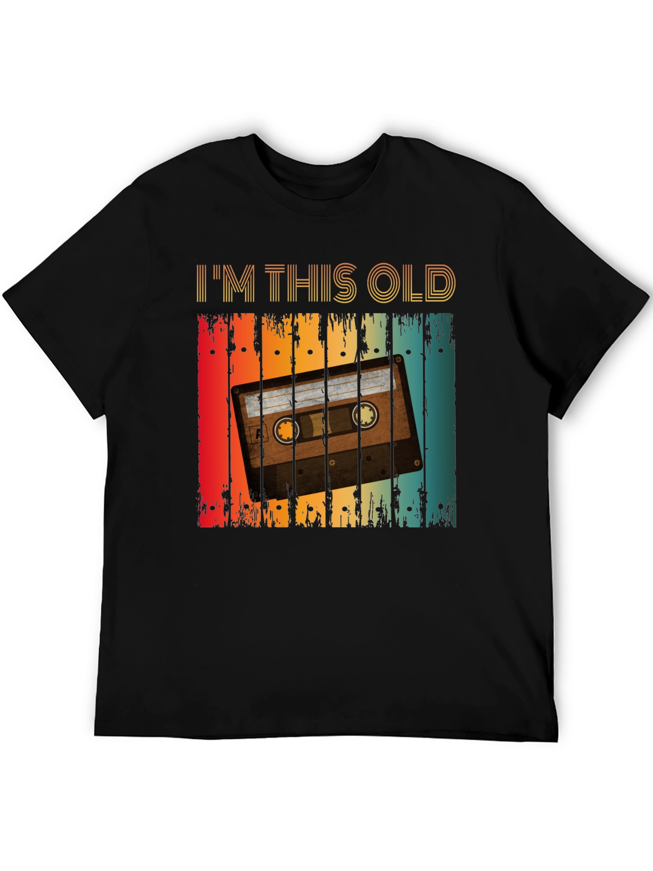 Black Retro Cassette Tape T-Shirt - I'm This Old view 5