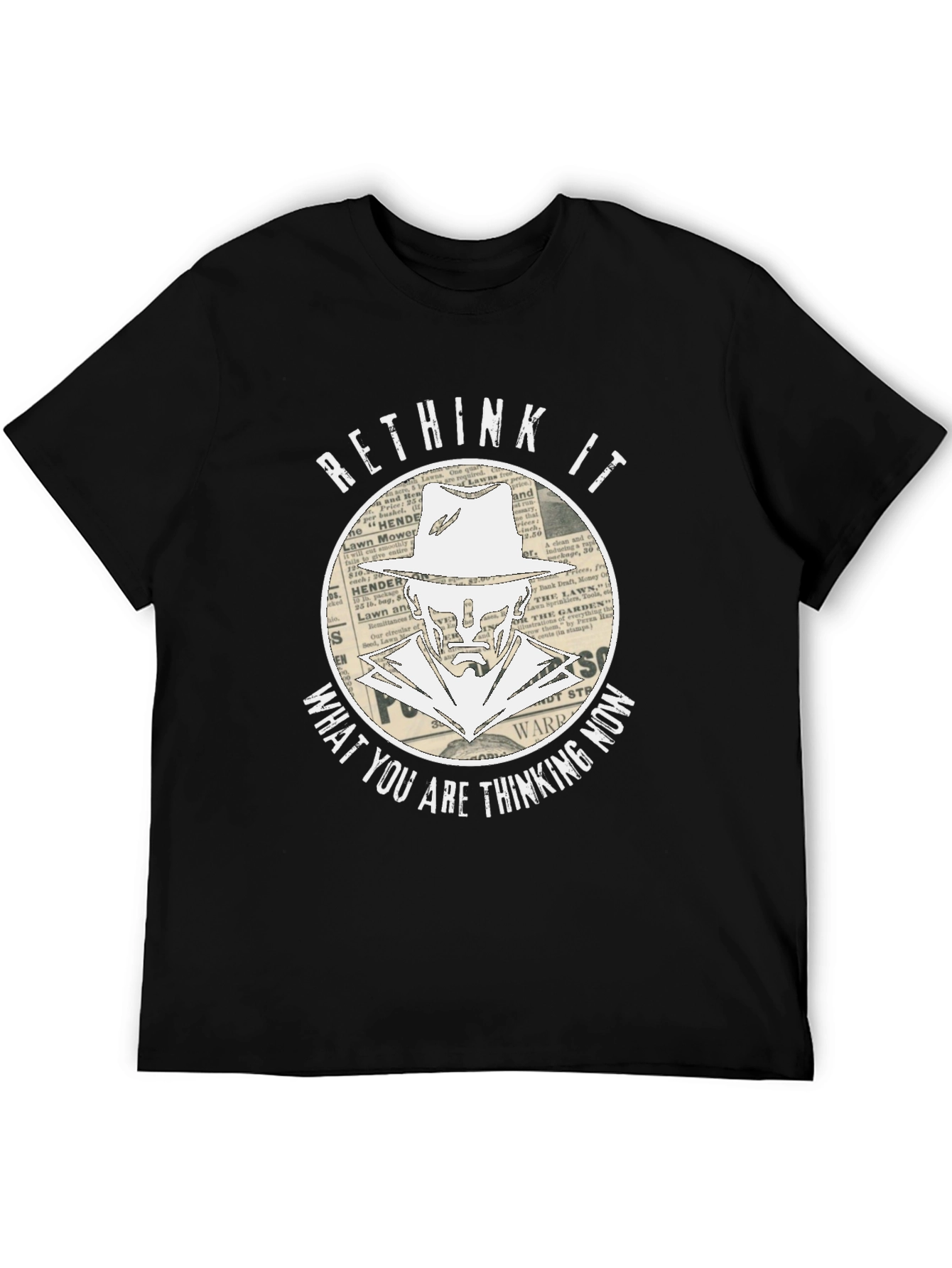 Black Rethink It Graphic T-Shirt - Stylish Design view 5