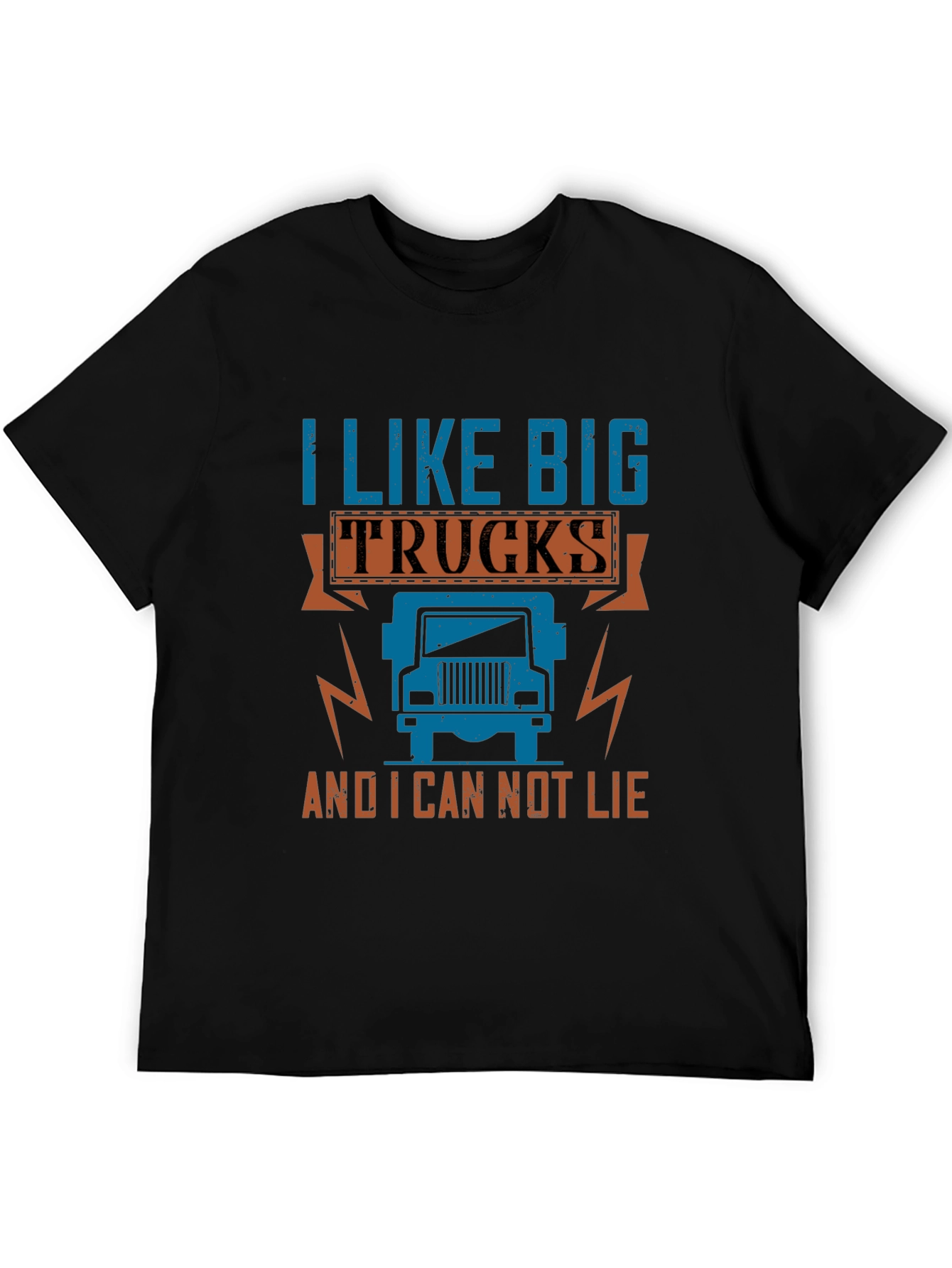 Black I Like Big Trucks T-Shirt - Novelty Graphic Tee view 5