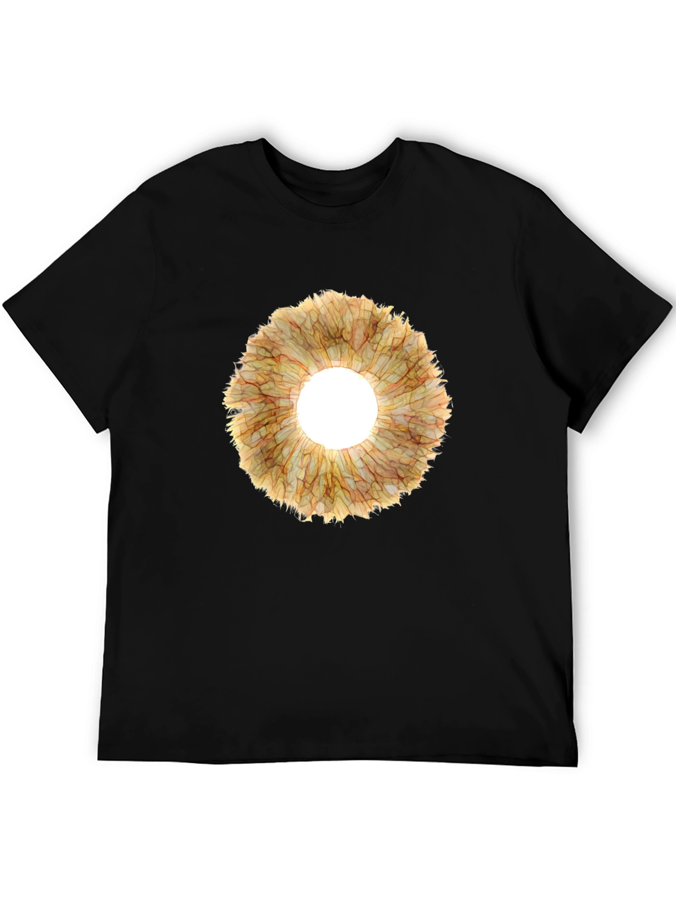 Black Eye-Catching Floral Ring Graphic Tee - Black view 5