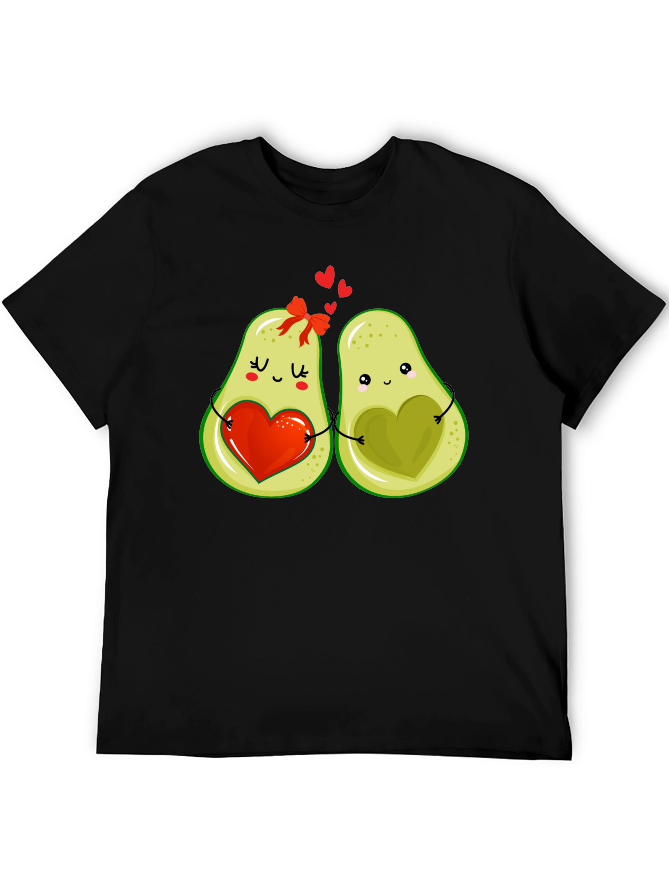 Black Avocado Love T-Shirt - Cute Couple Graphic Tee view 5