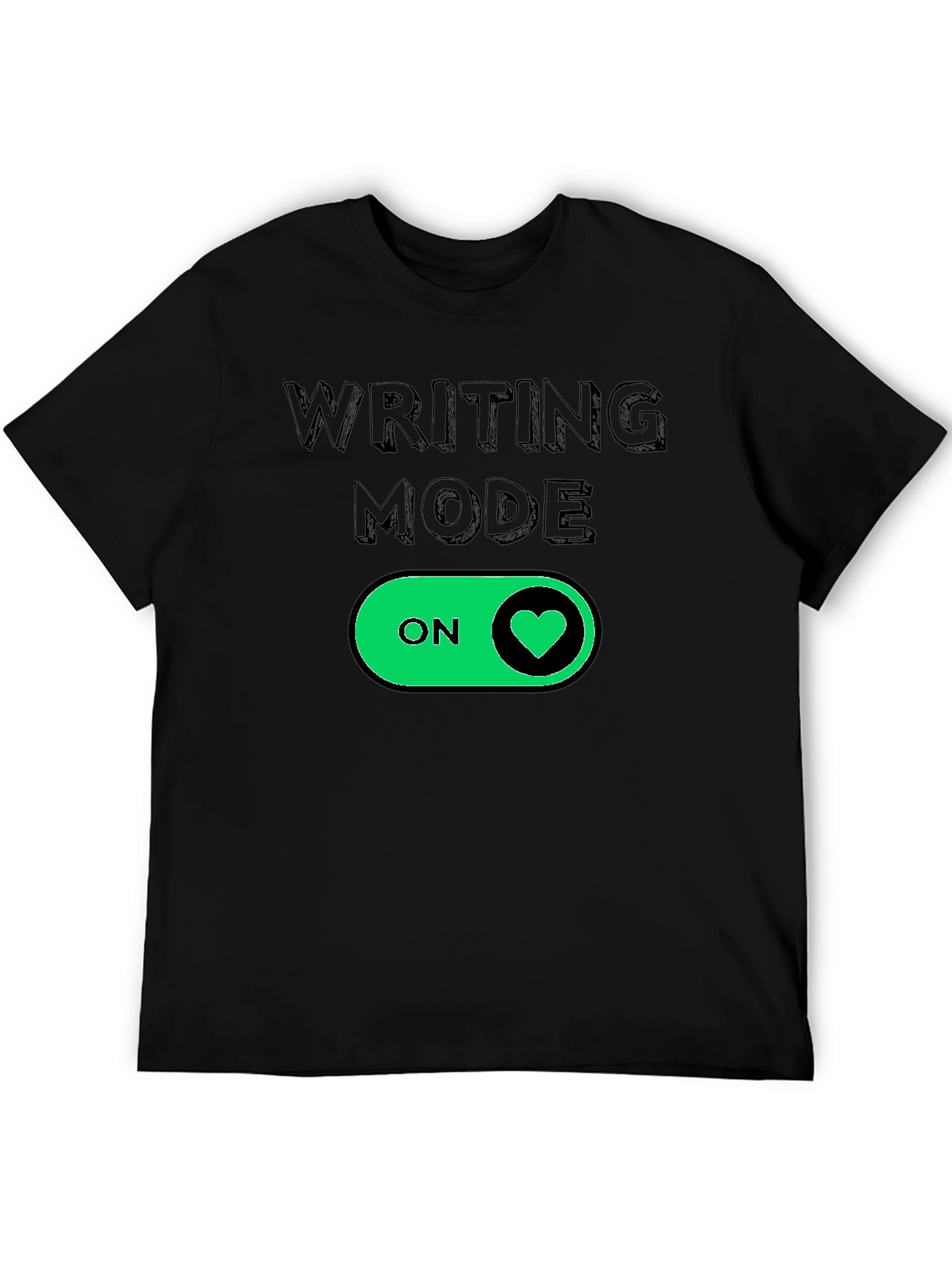 Black Writing Mode On Heart T-Shirt - Black view 5