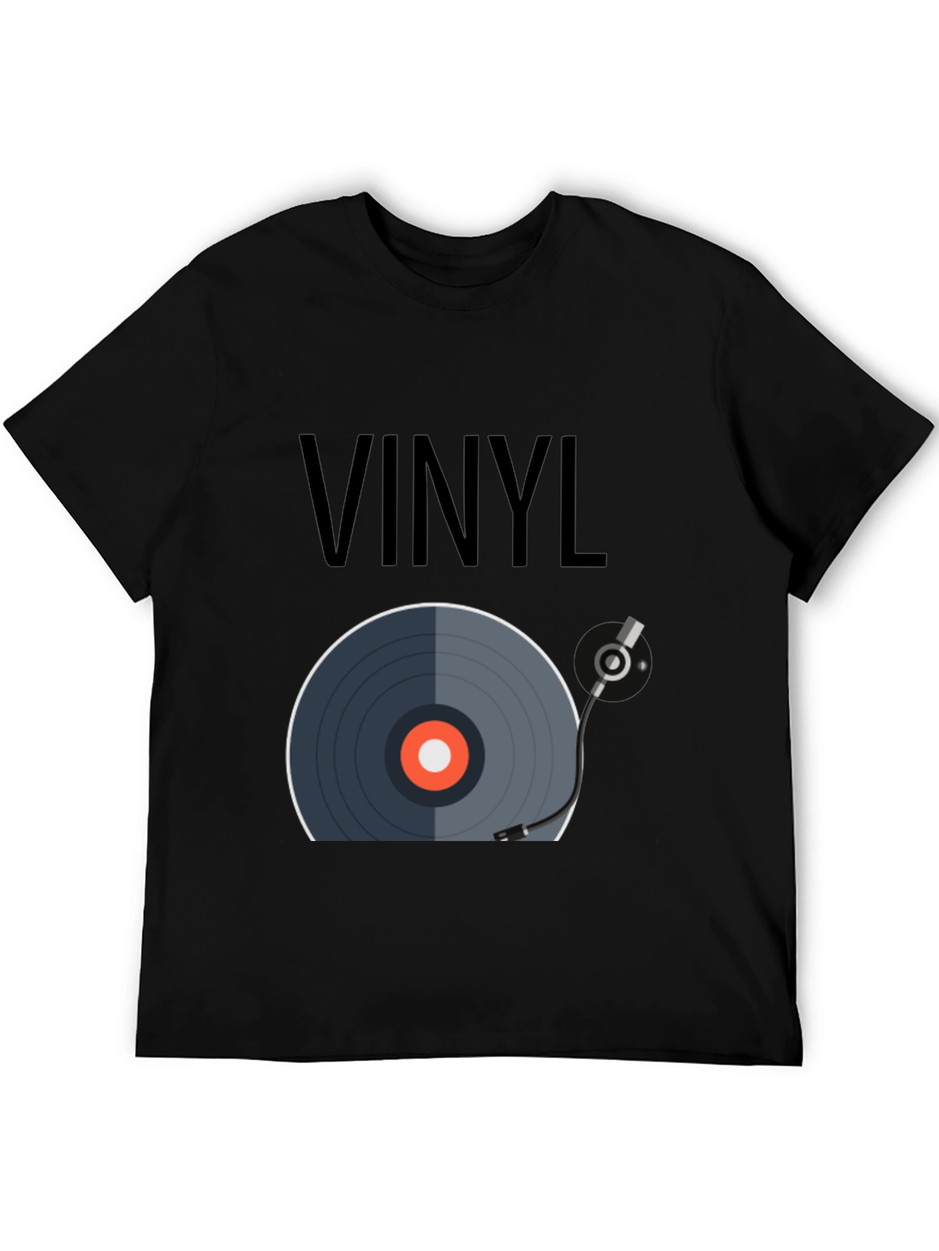 Black Vinyl Record Graphic Tee - Music Lover's T-Shirt view 5