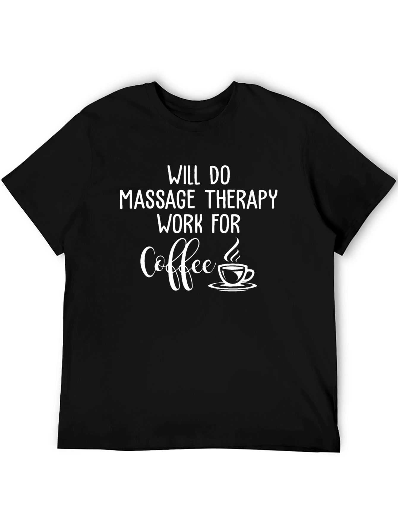 Black Massage Therapy Coffee Lover T-Shirt view 5