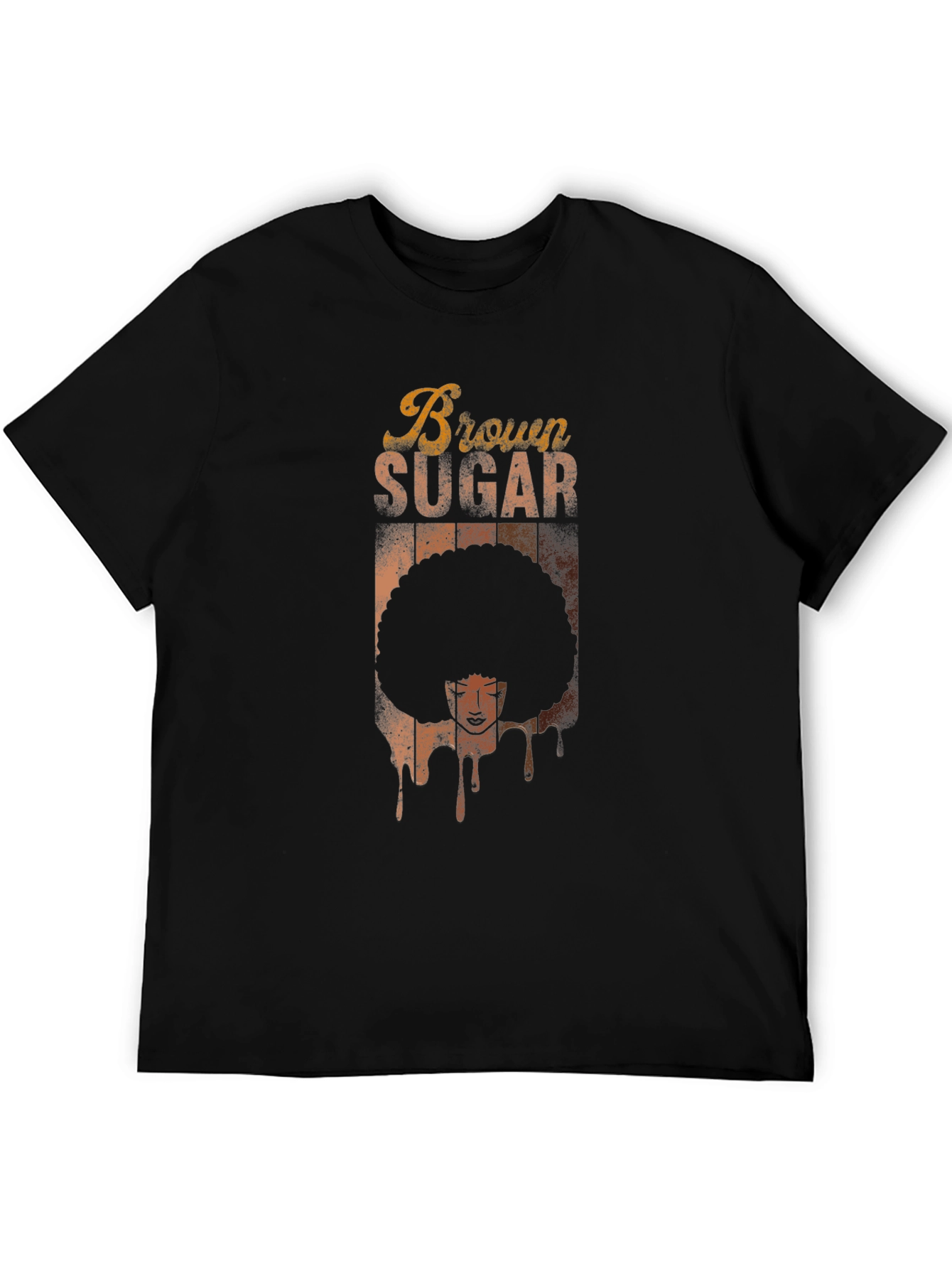 Black Brown Sugar Afro Graphic Tee - Retro Black T-Shirt view 5