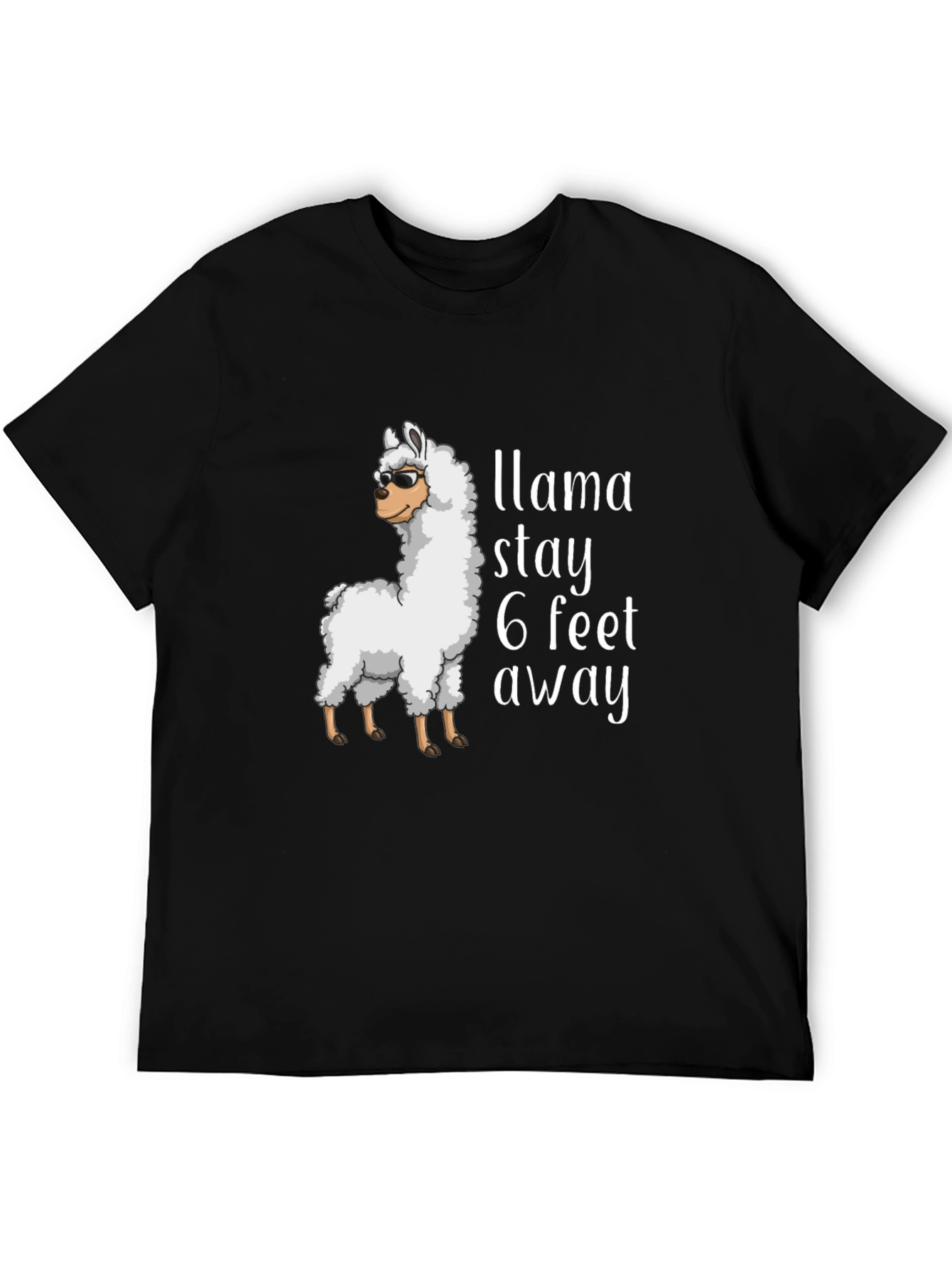 Black Llama Stay Away Graphic Tee - Black T-Shirt view 5
