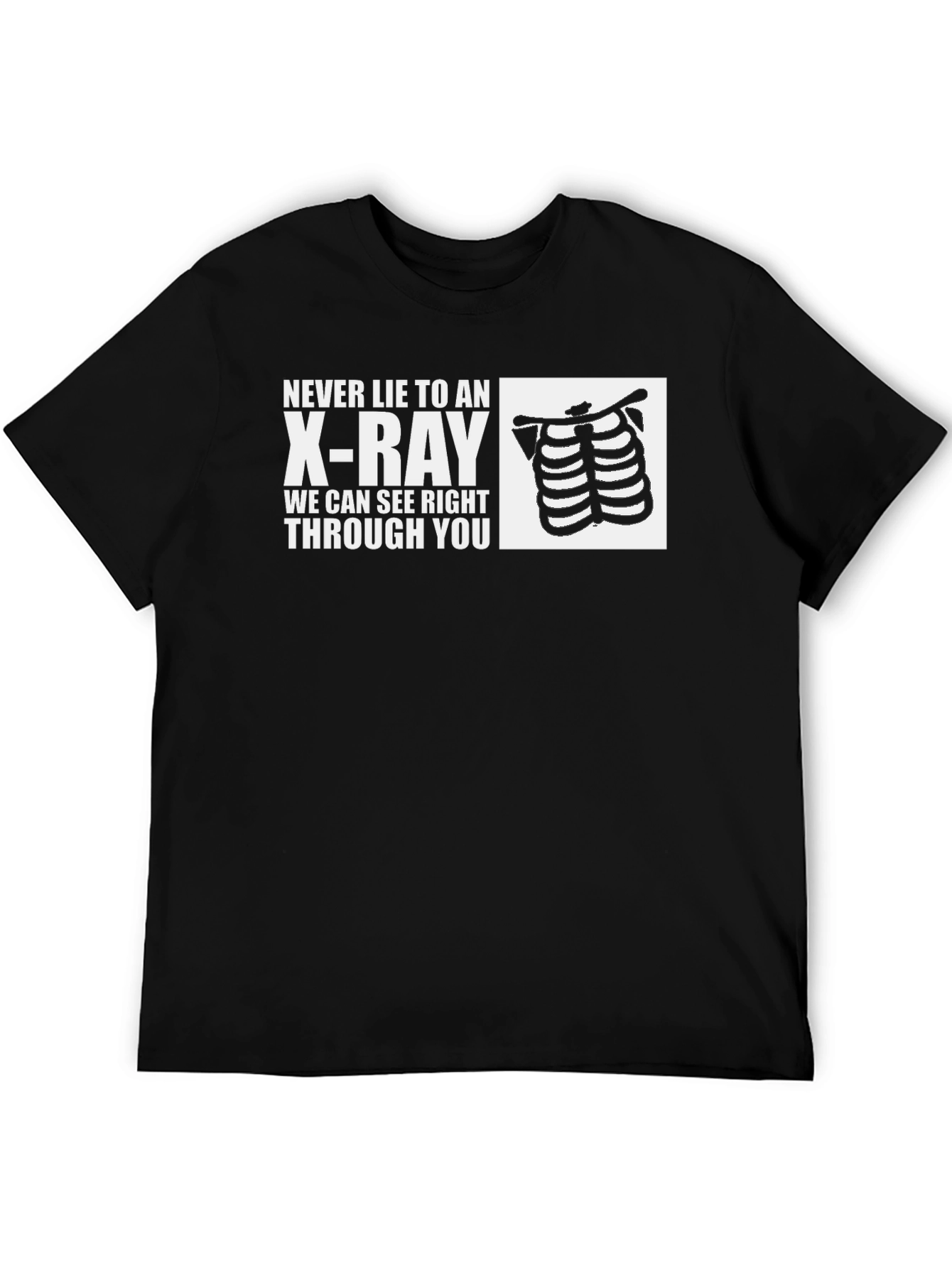 Black X-Ray Rib Cage Graphic T-Shirt - Funny Medical Tee view 5