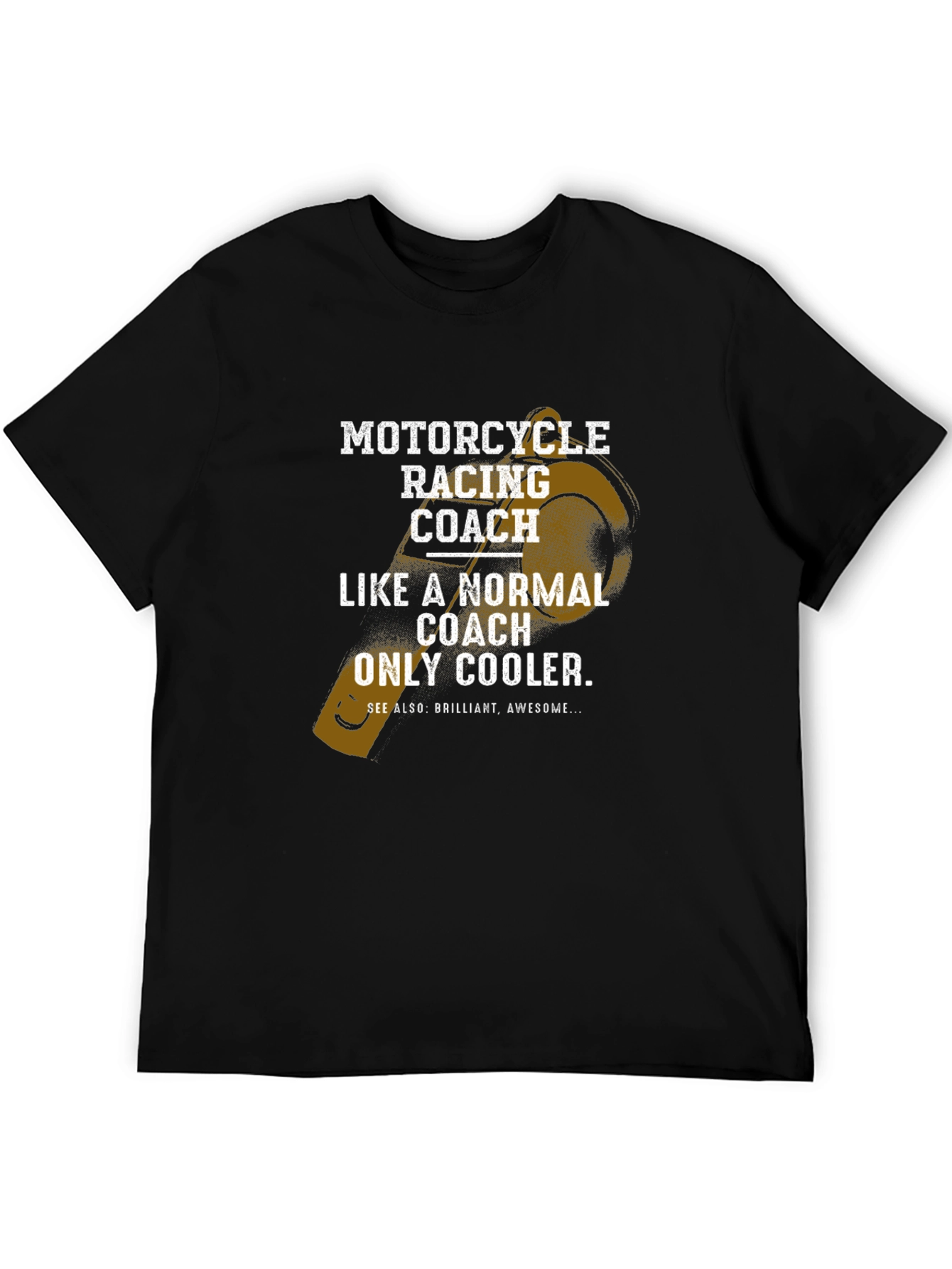 Black Motorcycle Racing Coach T-Shirt - Cool & Brilliant view 5