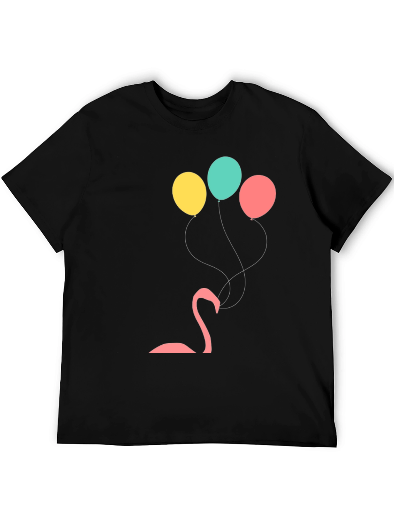 Black Black Flamingo Balloon Graphic Tee view 5
