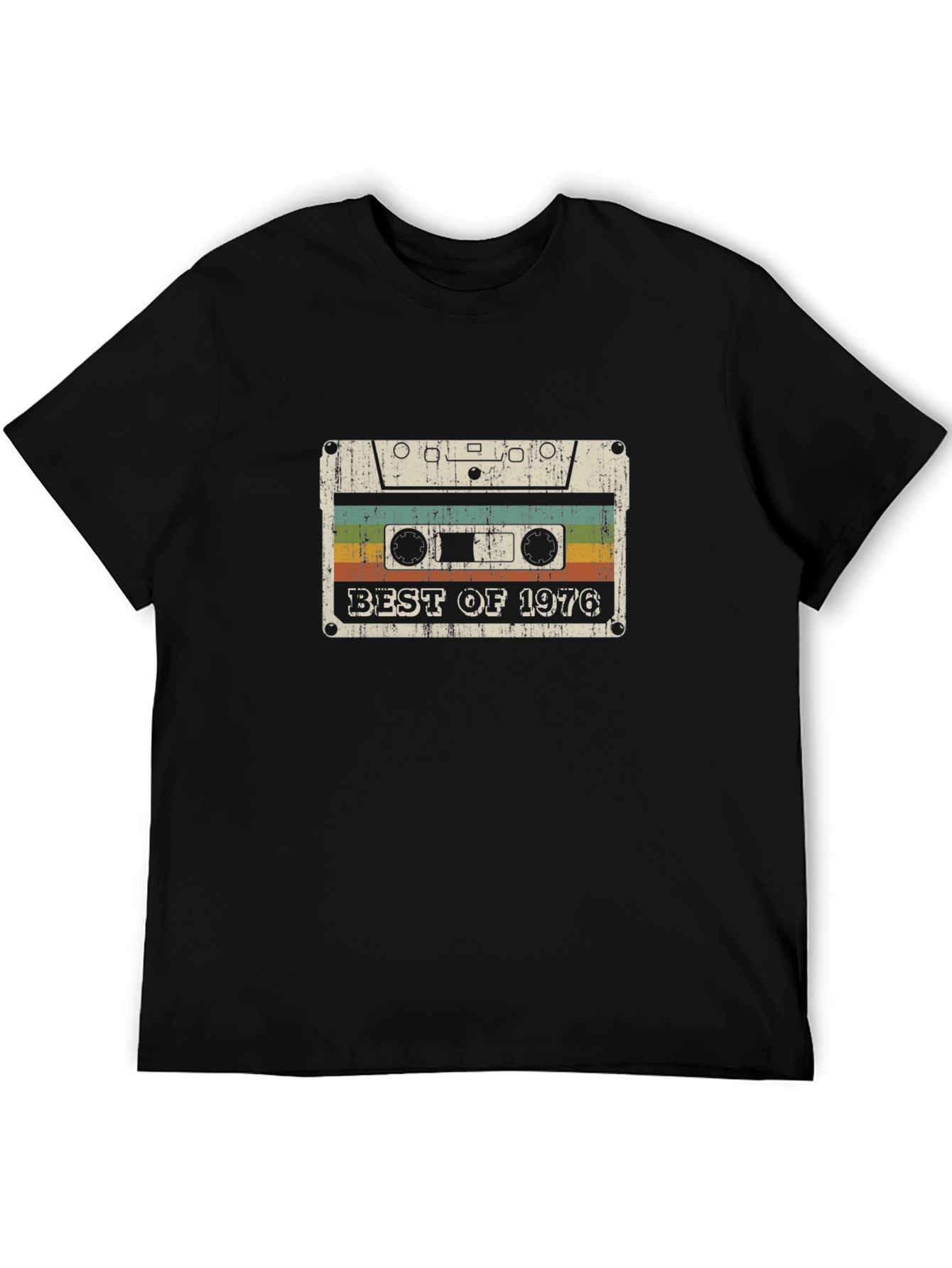 Black Vintage 1976 Cassette Tape T-Shirt view 5