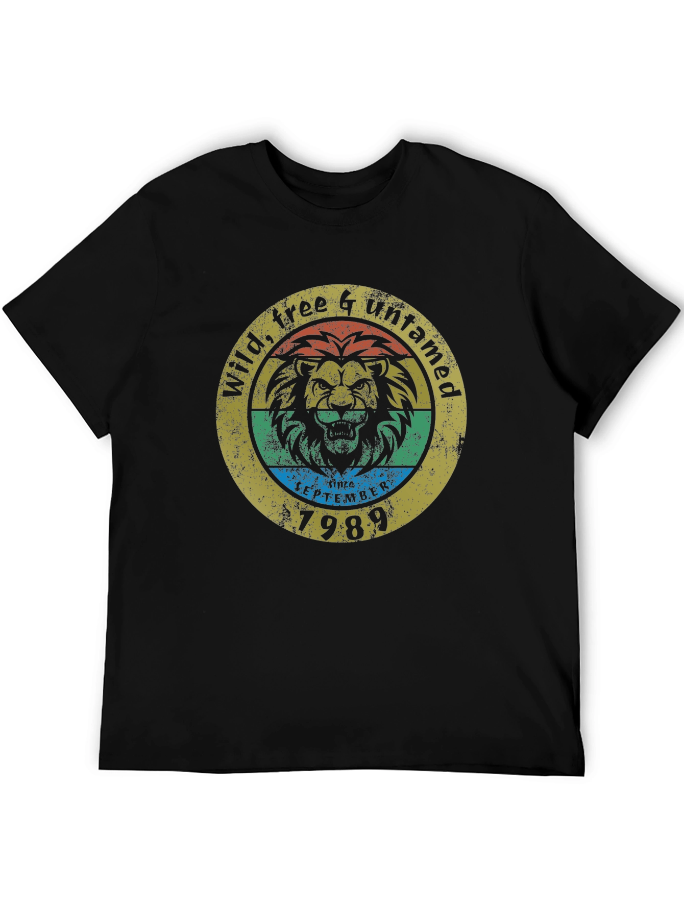 Black Wild, Free & Untamed Lion 1989 Graphic Tee view 5