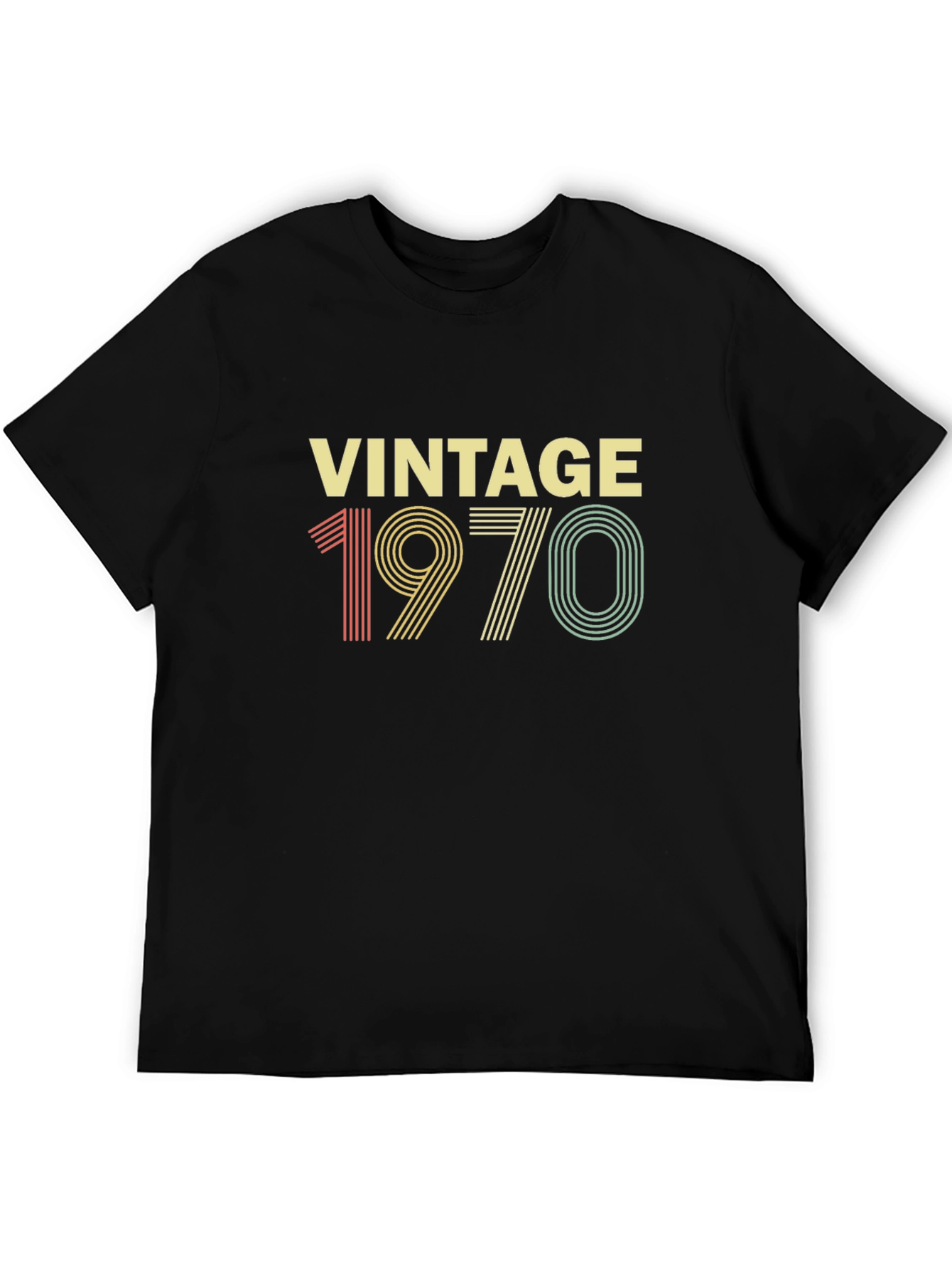 Black Vintage 1970 Graphic Tee - Retro Style view 5