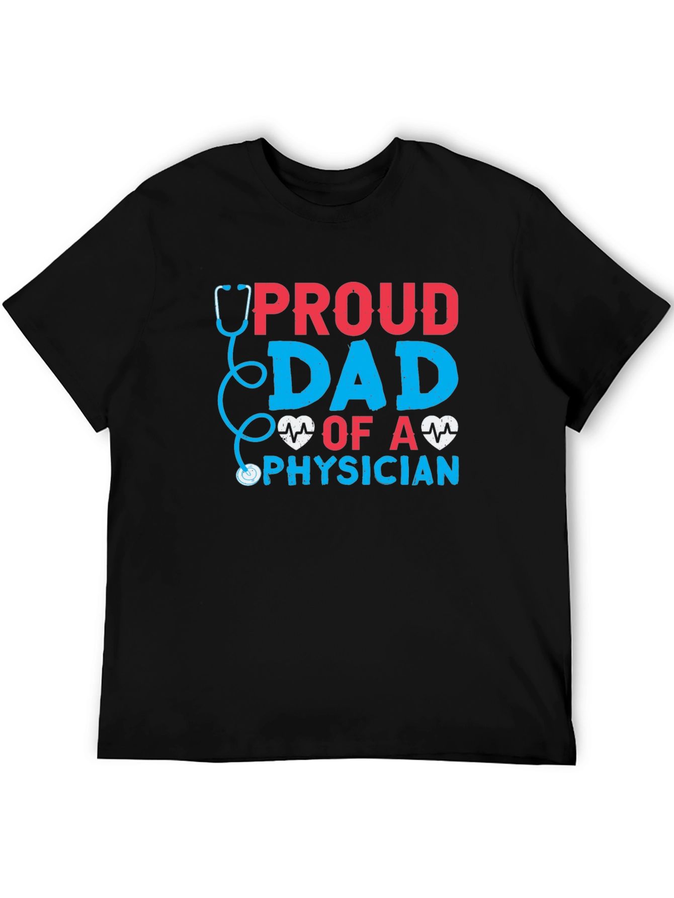 Black Proud Dad of a Physician T-Shirt view 5