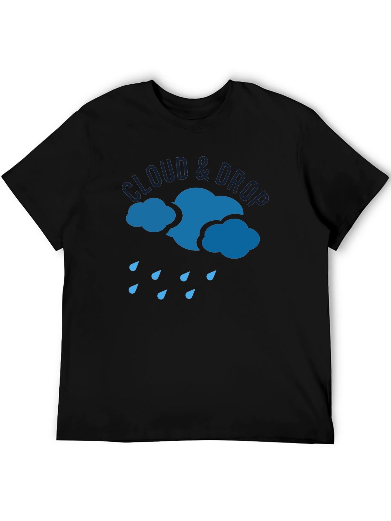 Black Cloud & Drop Graphic T-Shirt - Modern Casual Wear view 5