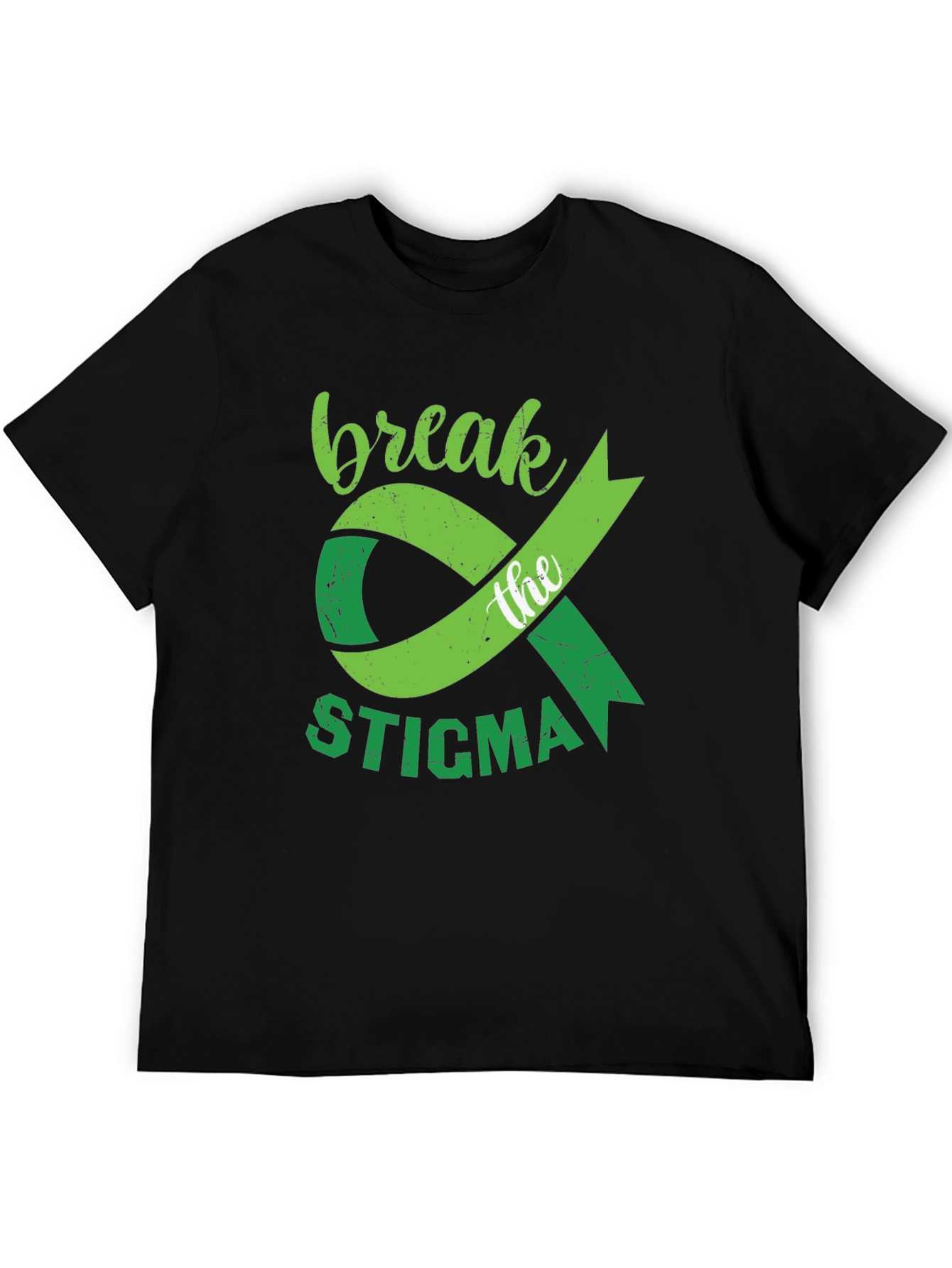 Black Break the Stigma T-Shirt Mental Health Awareness view 5