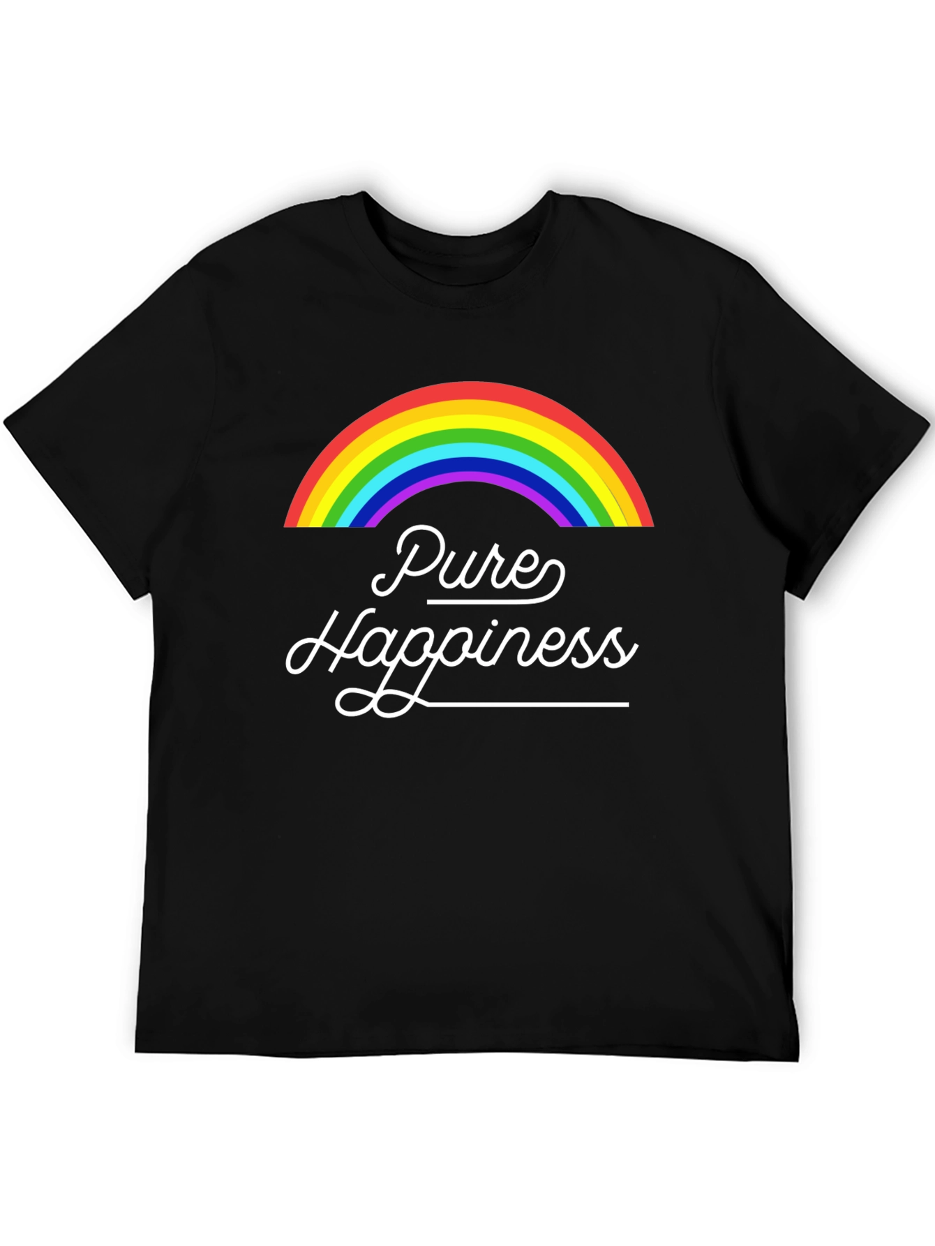 Black Pure Happiness Rainbow Graphic Tee - Black view 5