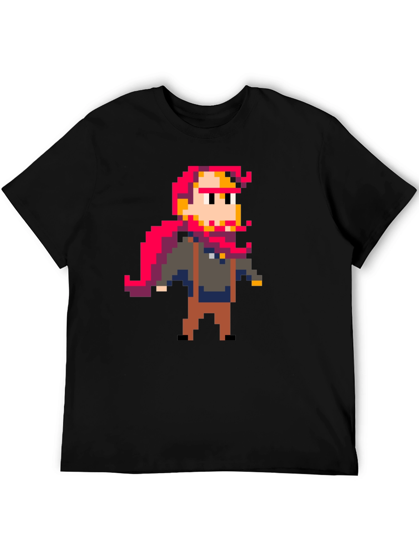 Black Pixel Art Graphic T-Shirt view 5