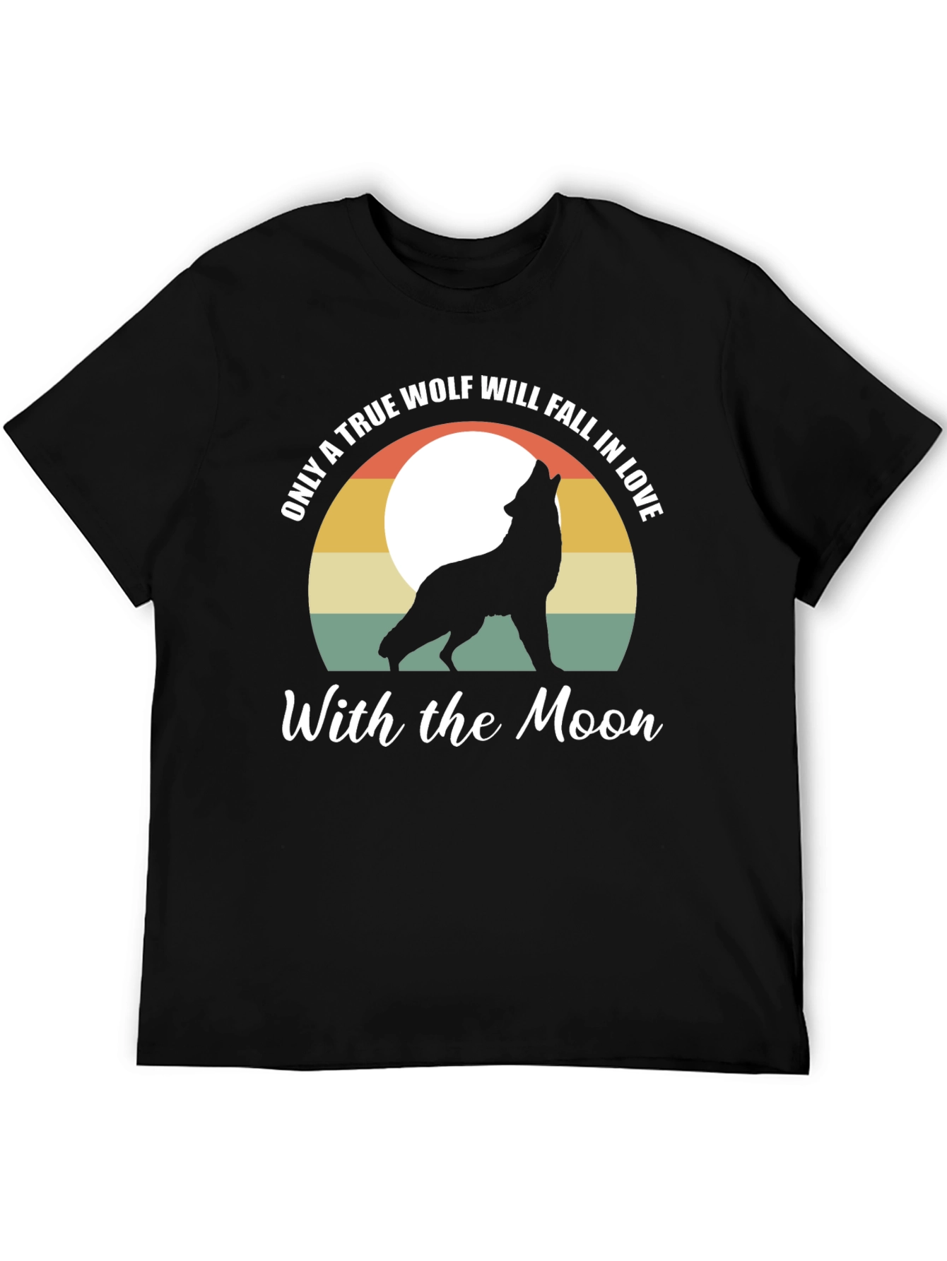 Black Wolf Moon Graphic Tee - Men's Black T-Shirt view 5