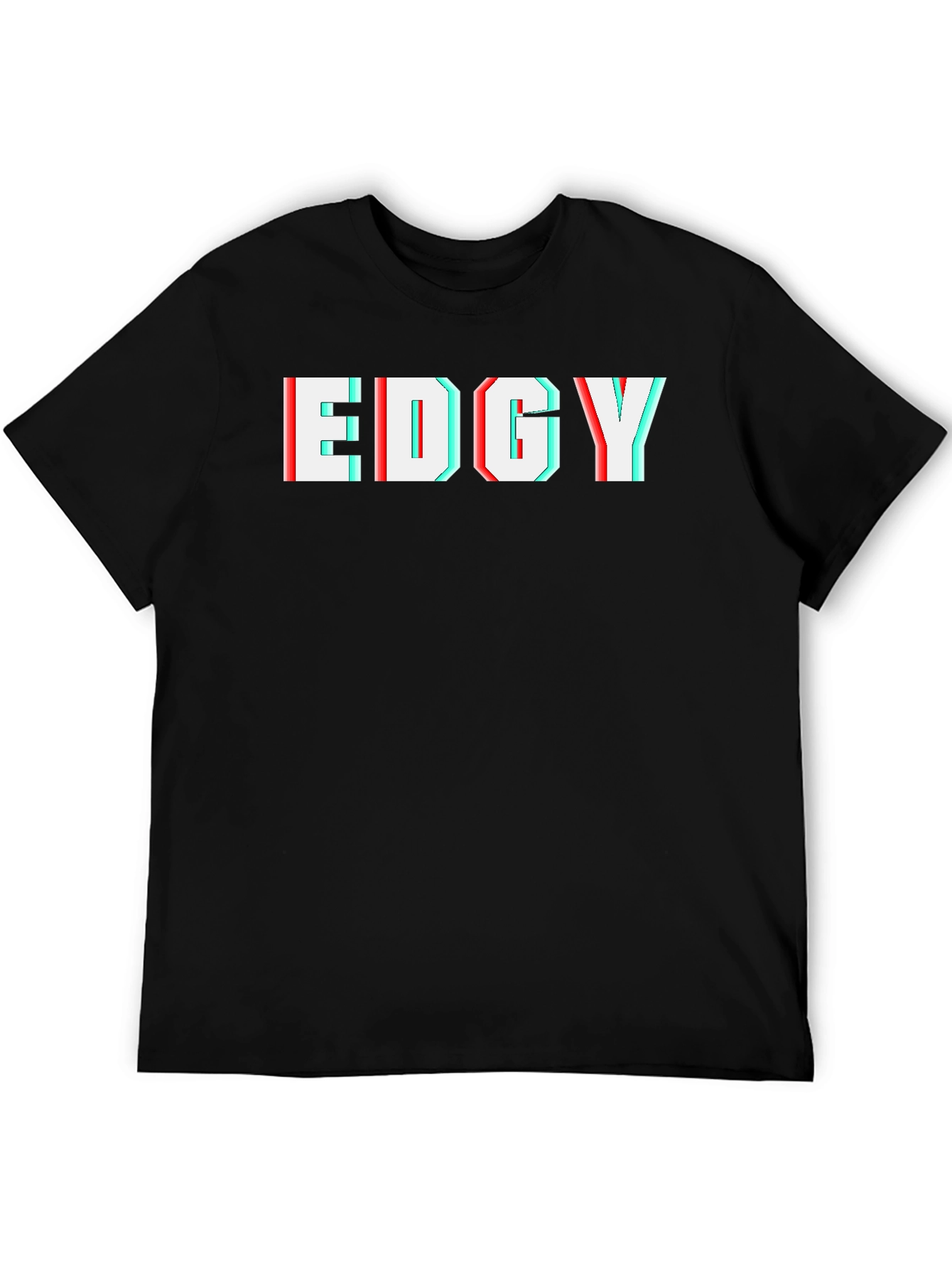 Black Edgy 3D Effect Black T-Shirt view 5