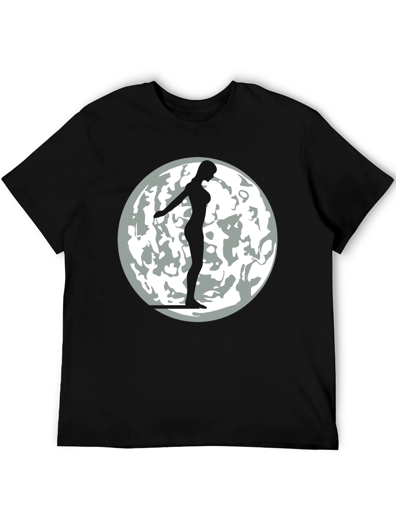 Black Silhouette Moon T-Shirt - Black Graphic Tee view 5