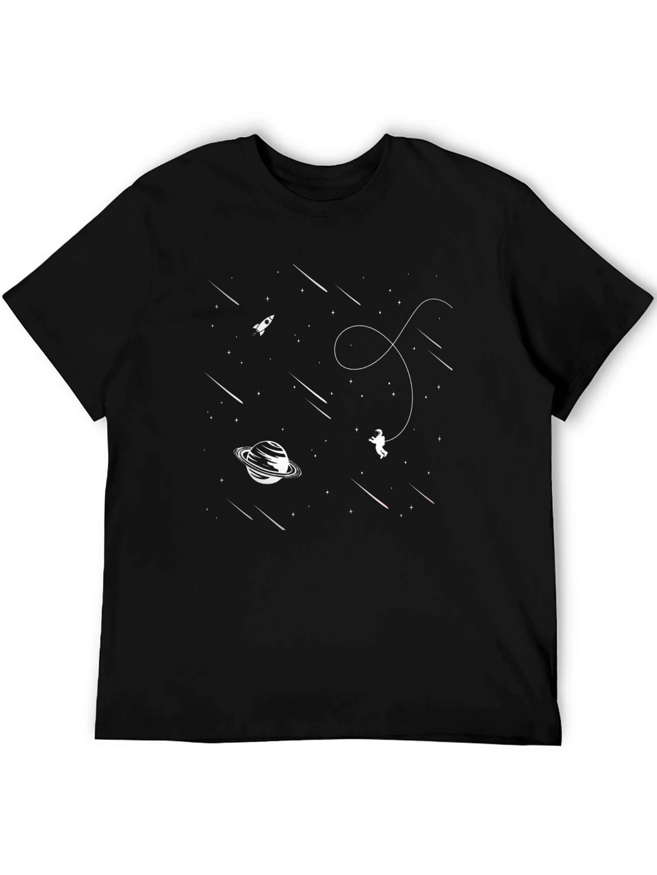 Black Space Explorer Graphic Tee - Black Cotton Blend view 5