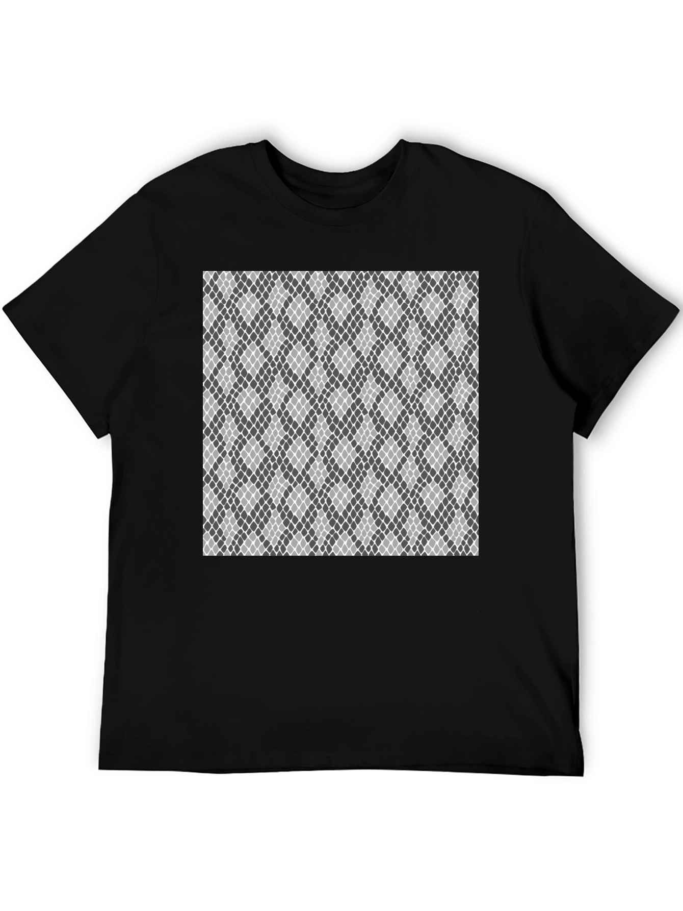 Black Geometric Patterned Tee view 5