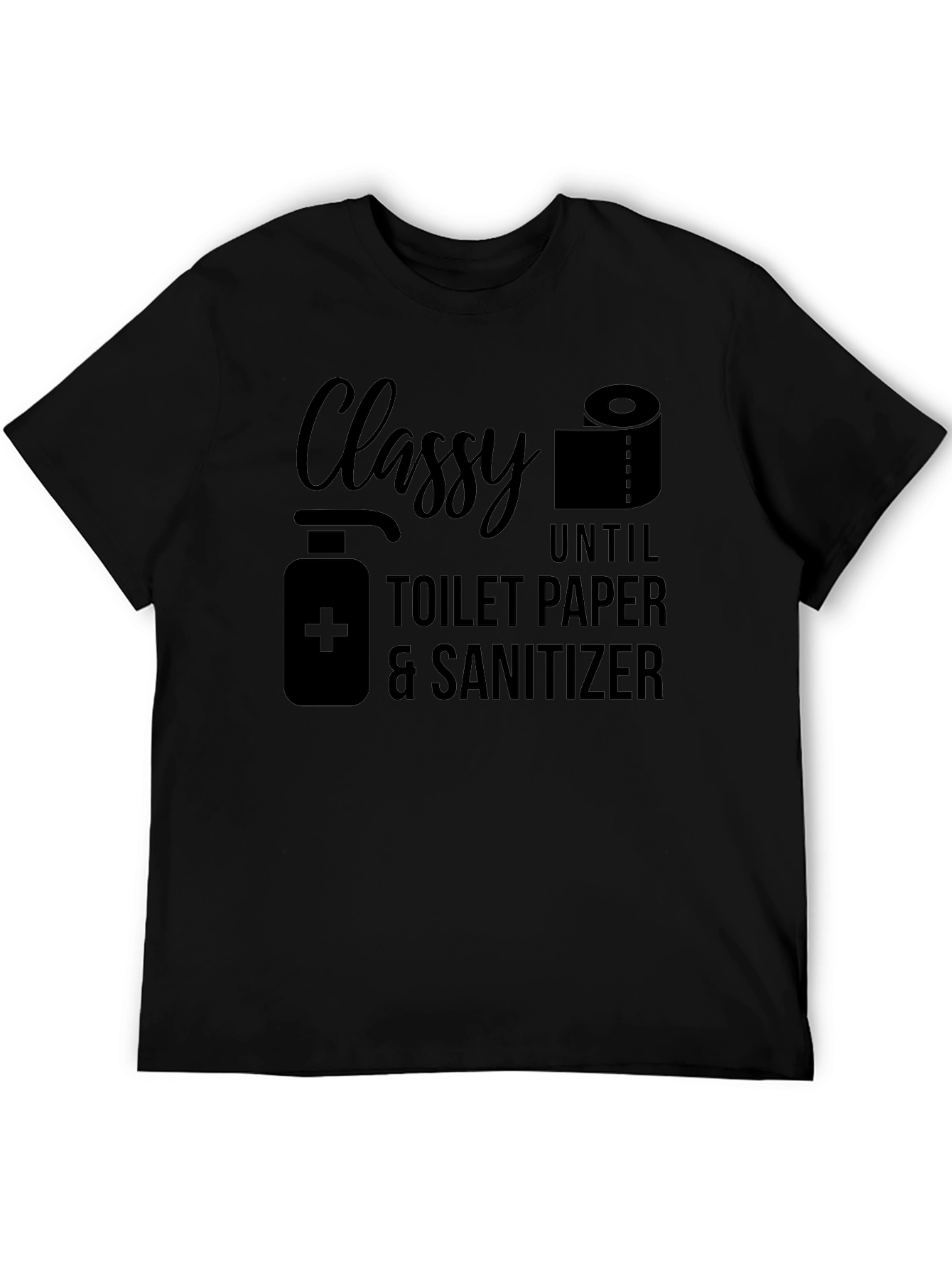 Black Classy Toilet Paper & Sanitizer T-Shirt view 5