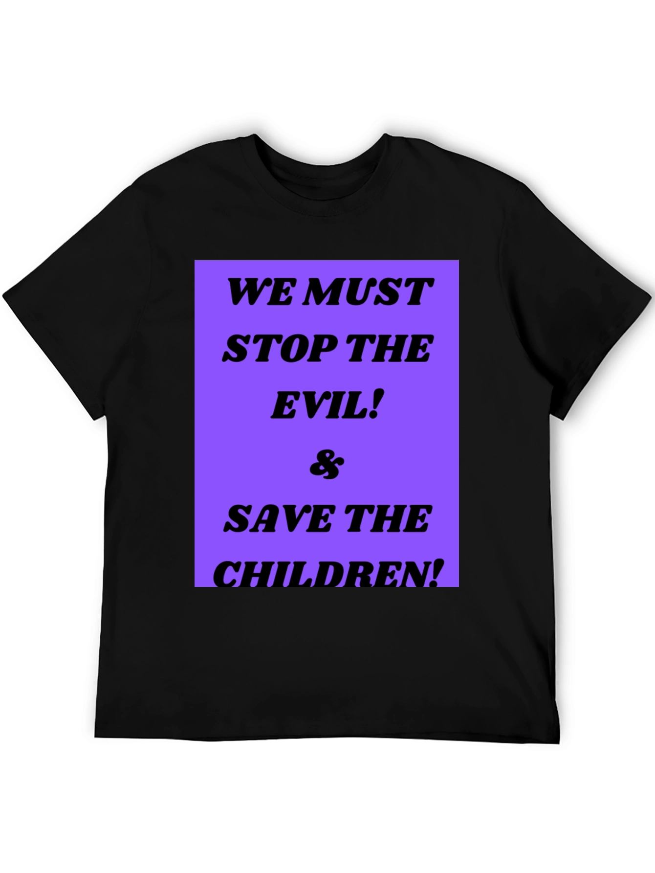 Black Stop the Evil Save the Children T-Shirt view 5