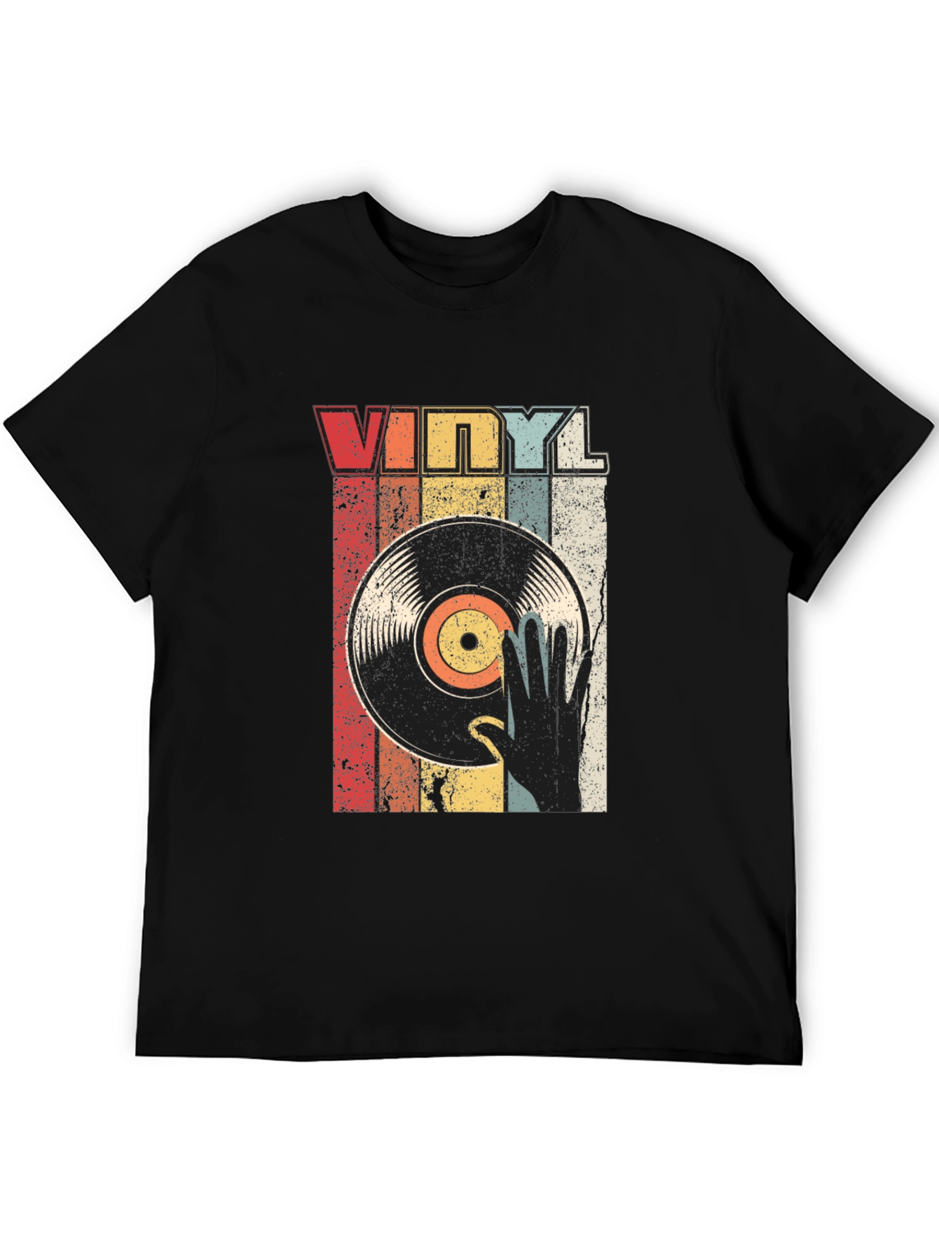 Black Vintage Vinyl Record T-Shirt view 5