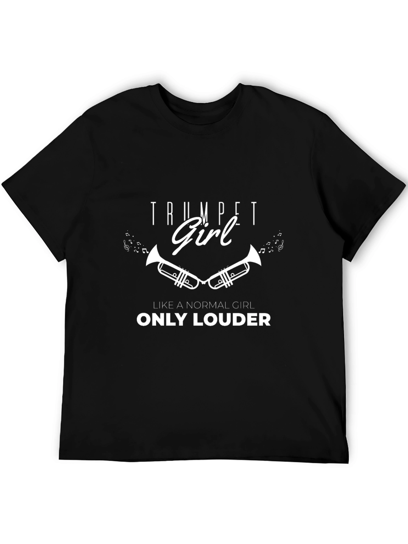 Black Trumpet Girl T-Shirt: Only Louder Band Tee view 5