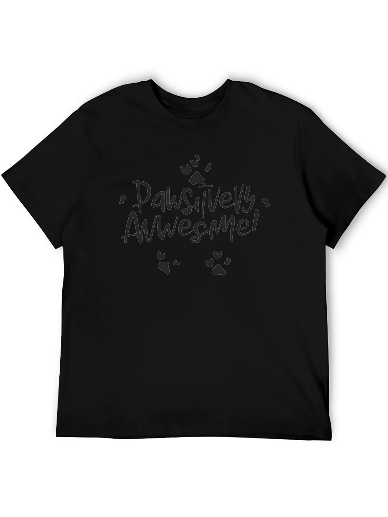 Black Pawsitively Awesome Black T-Shirt view 5