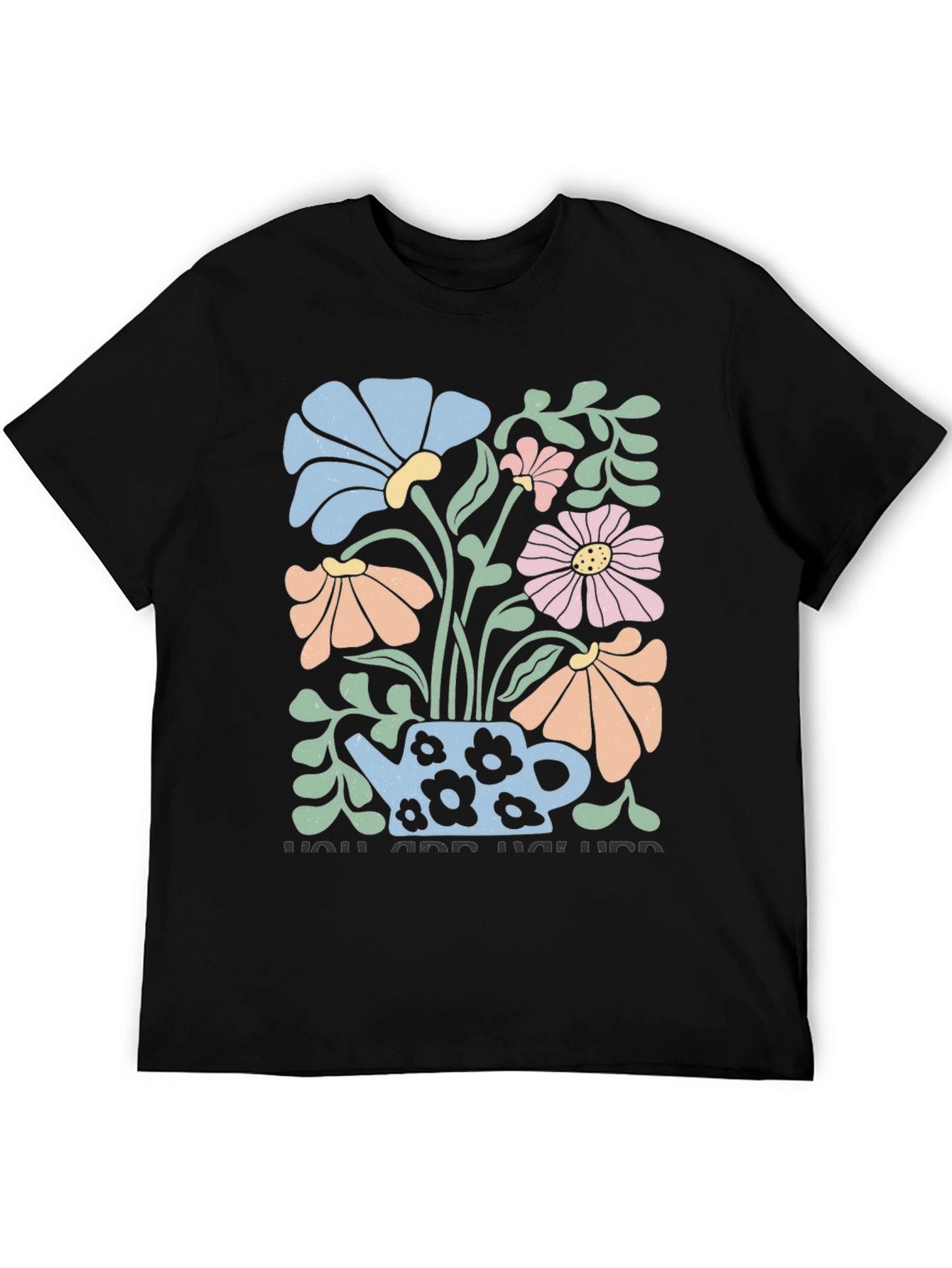 Black Floral Teapot Graphic T-Shirt view 5