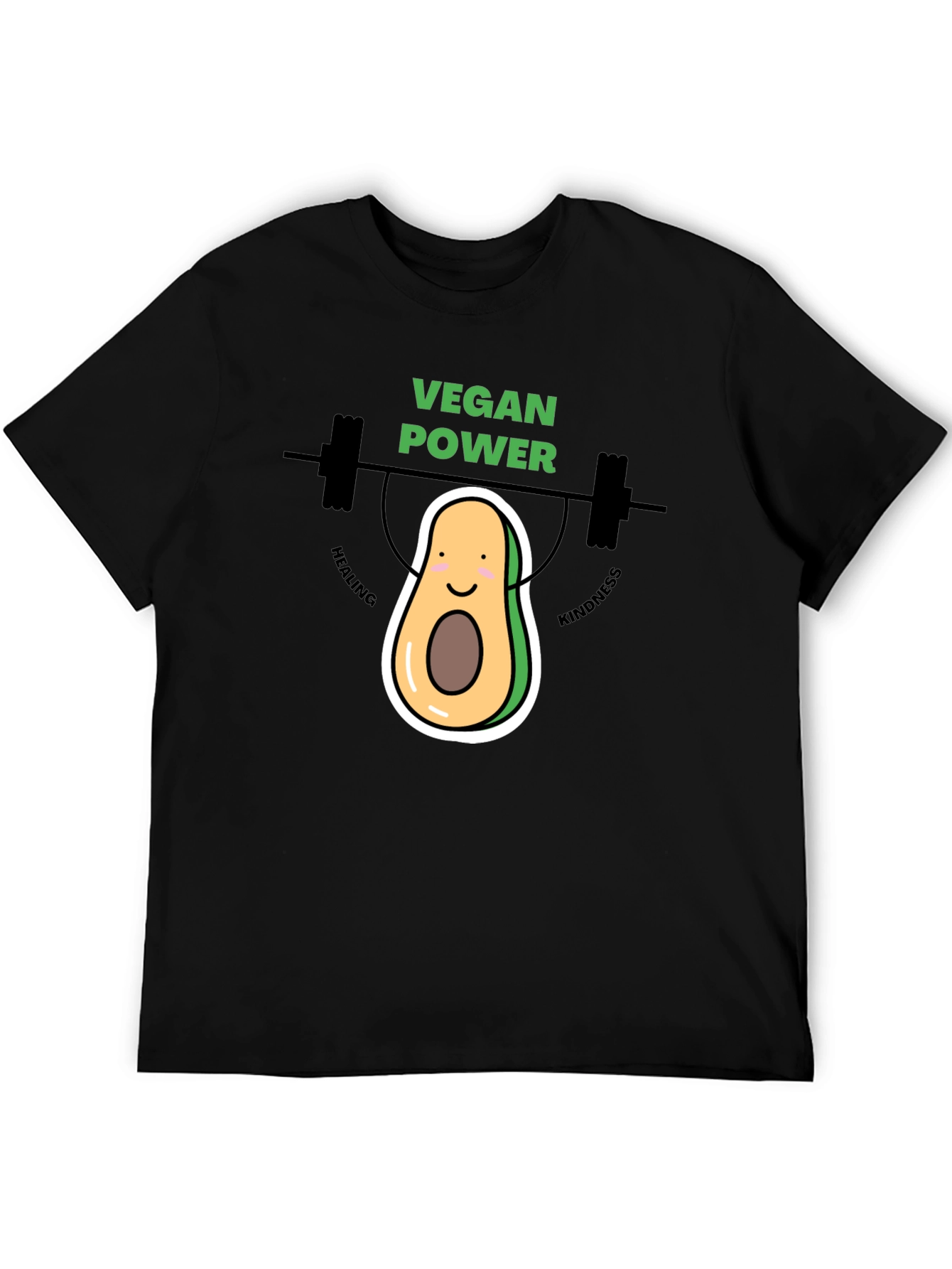 Black Vegan Power Avocado Graphic Tee view 5