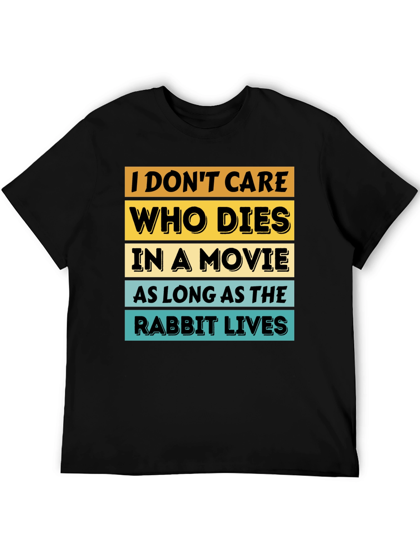 Black Funny Rabbit Lover Movie T-Shirt view 5
