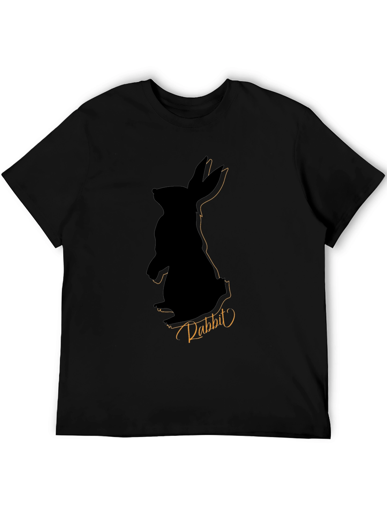Black Men's Black Rabbit Silhouette Graphic Tee view 5
