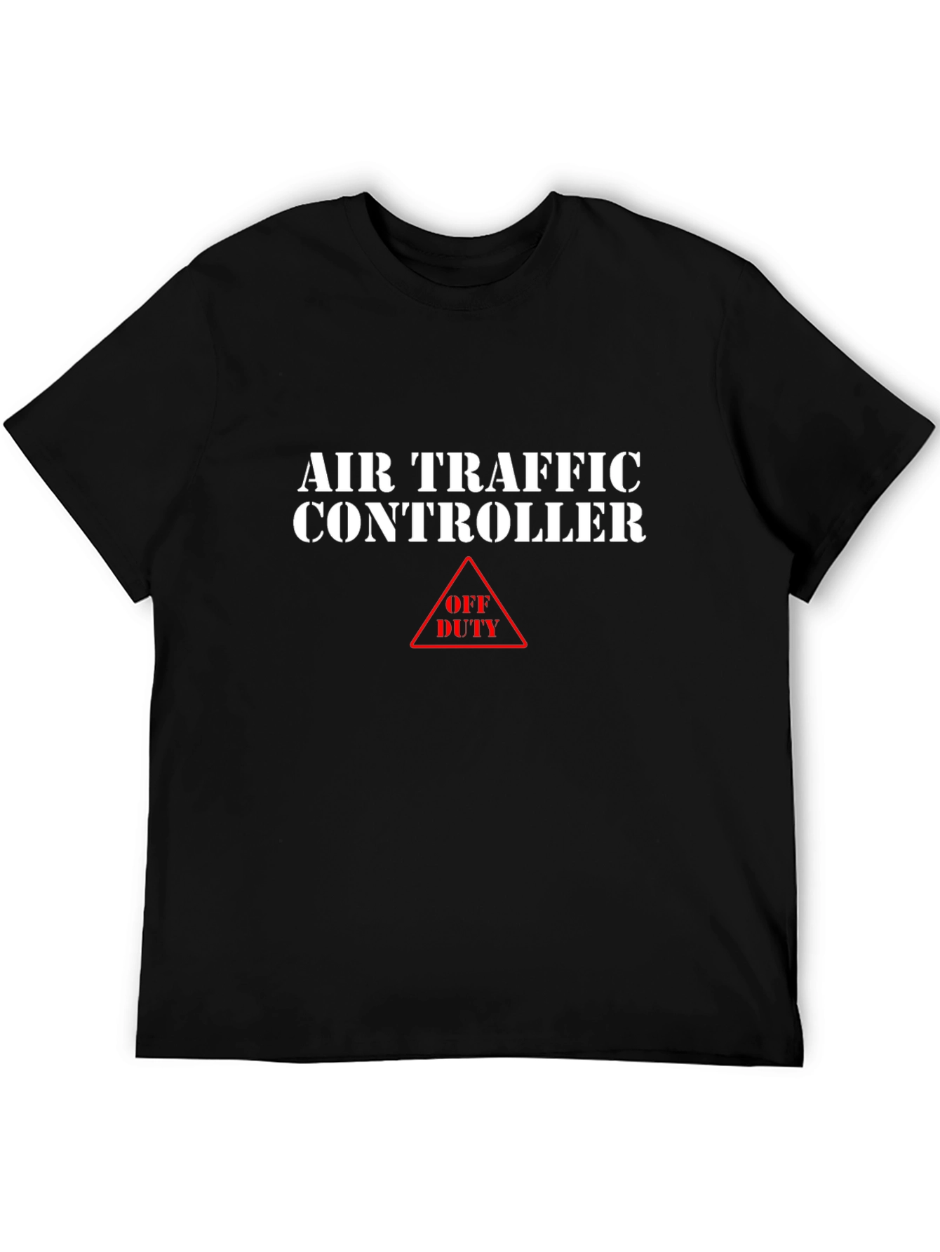 Black Air Traffic Controller Off Duty Black T-Shirt view 5