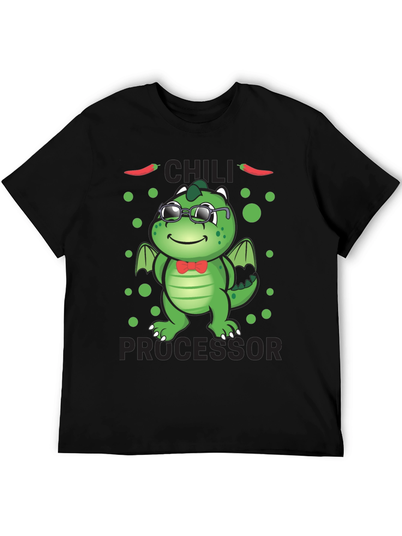 Black Chili Processor T-Shirt - Cute Dragon Design view 5