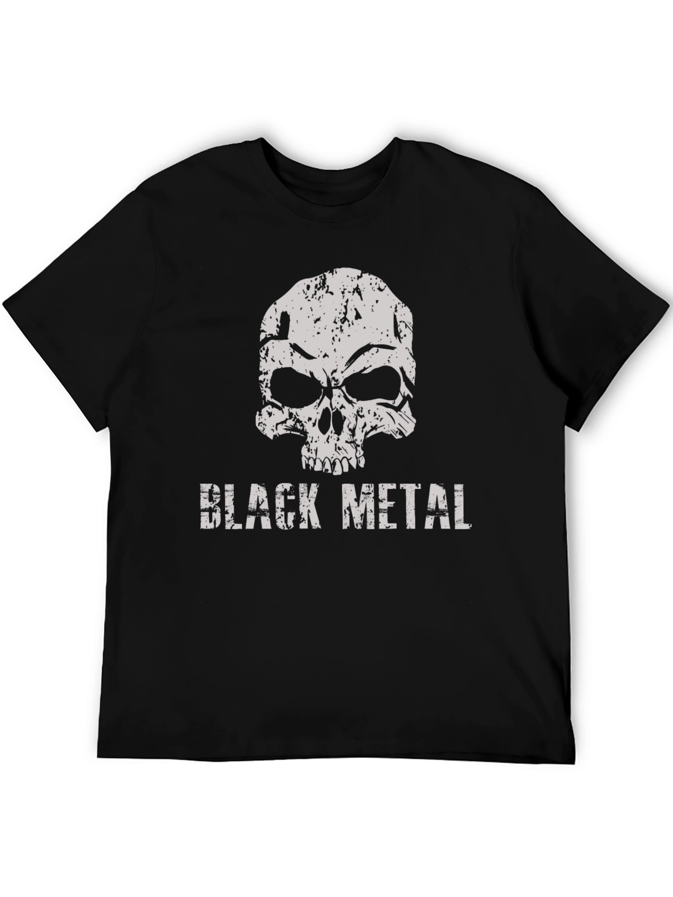 Black Black Metal Skull Graphic T-Shirt view 5