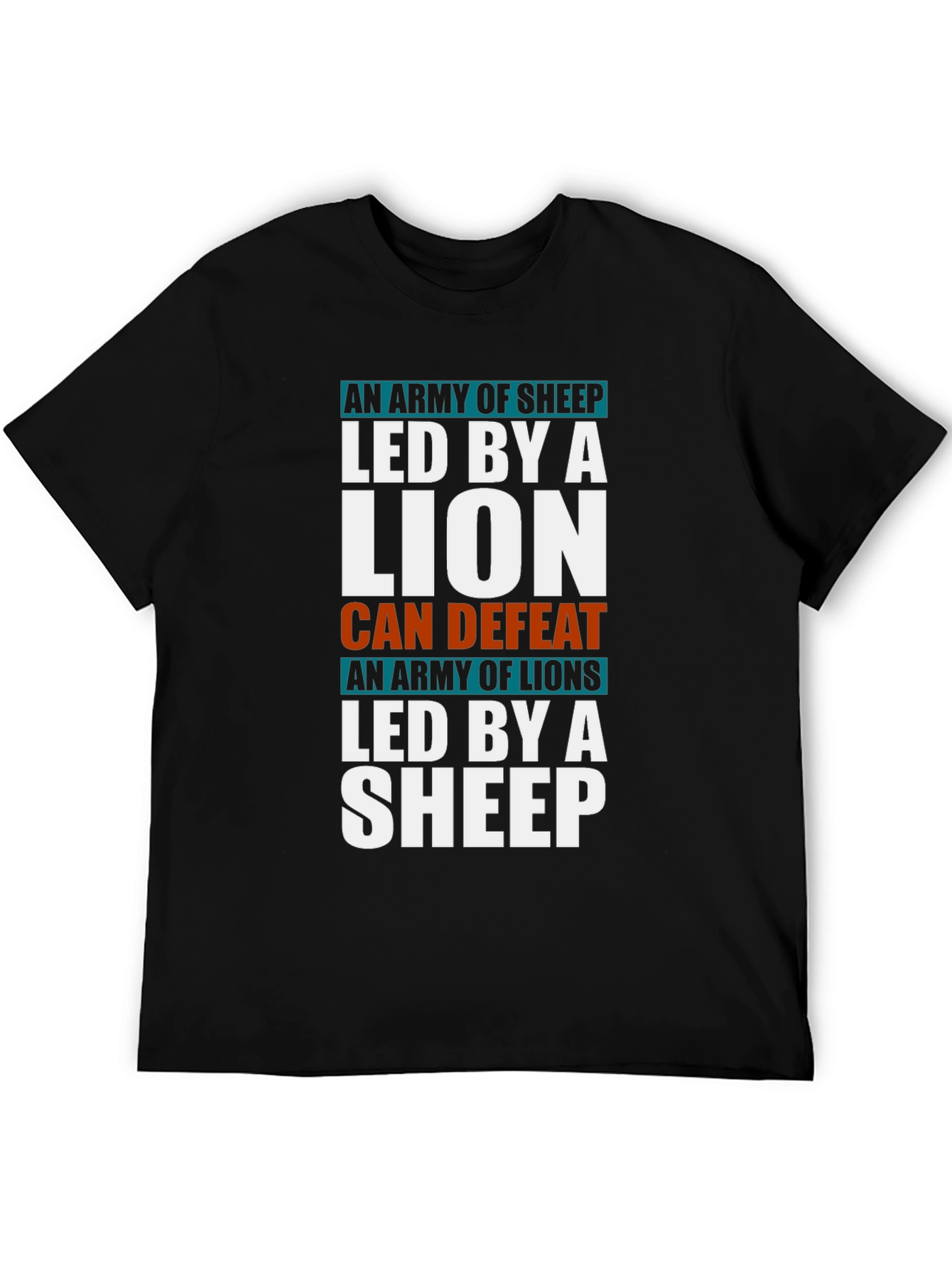 Black Lion and Sheep T-Shirt - Leadership & Strength view 5
