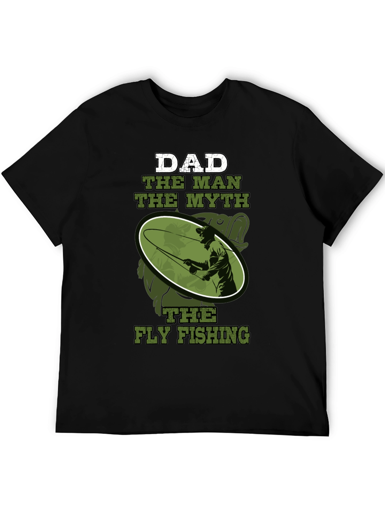 Black Dad The Man Myth Fly Fishing Graphic Tee view 5