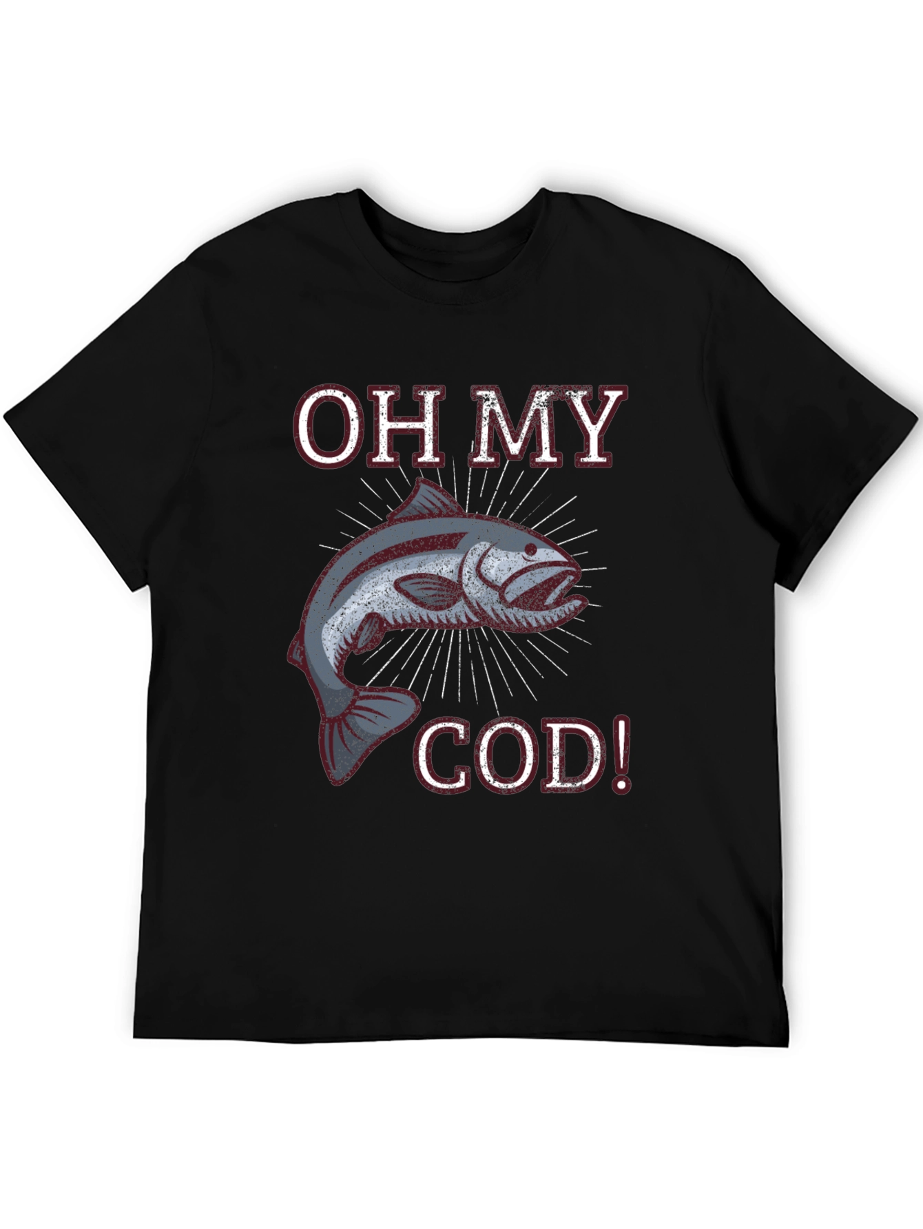 Black Oh My Cod! Funny Fish Graphic T-Shirt view 5