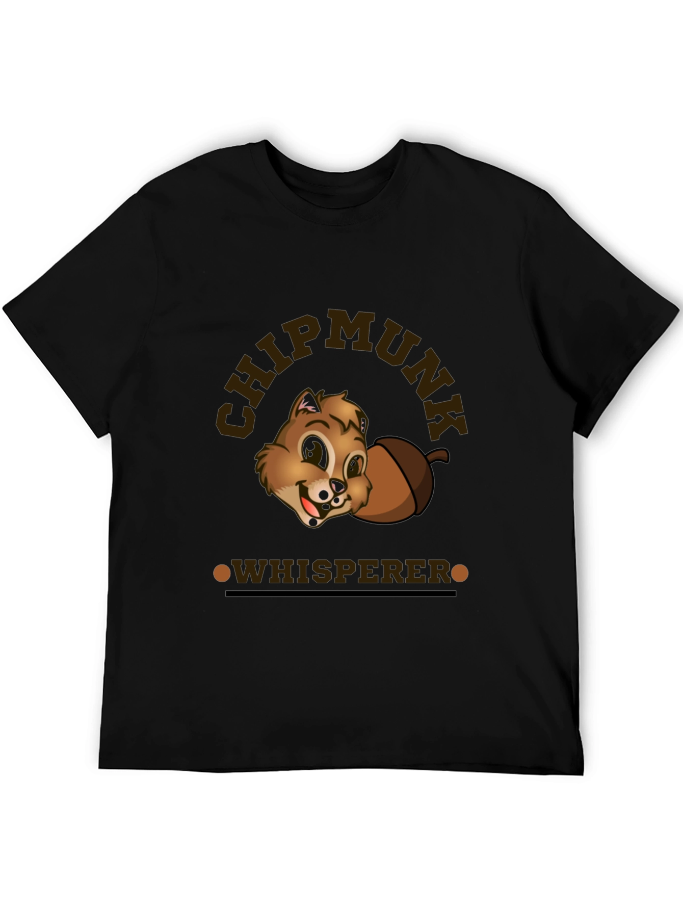 Black Chipmunk Whisperer T-Shirt - Cute Cartoon Design view 5